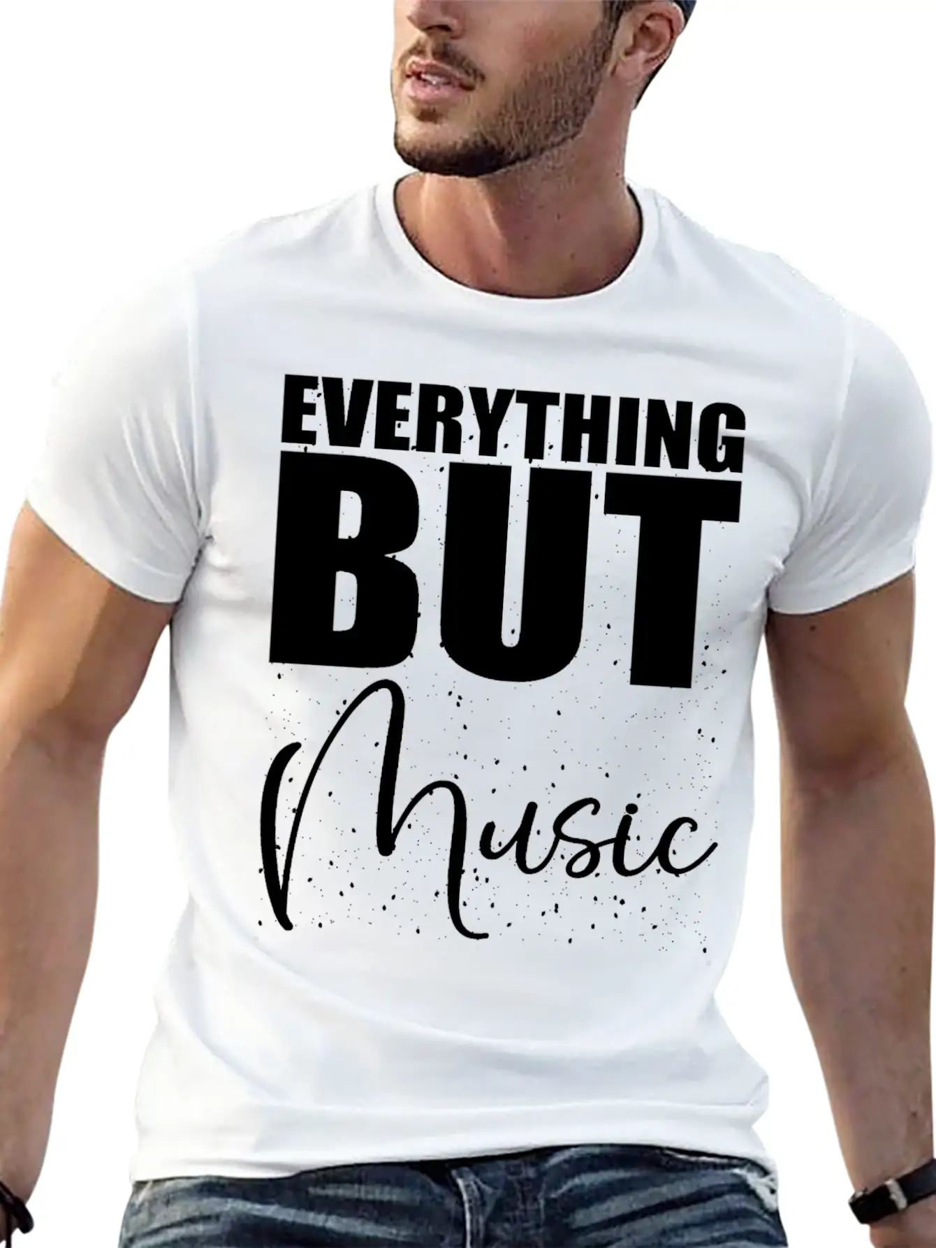 EVERYTHING BUT MUSIC Casual Graphic T-Shirt – Simple And Comfortable Daily Wear