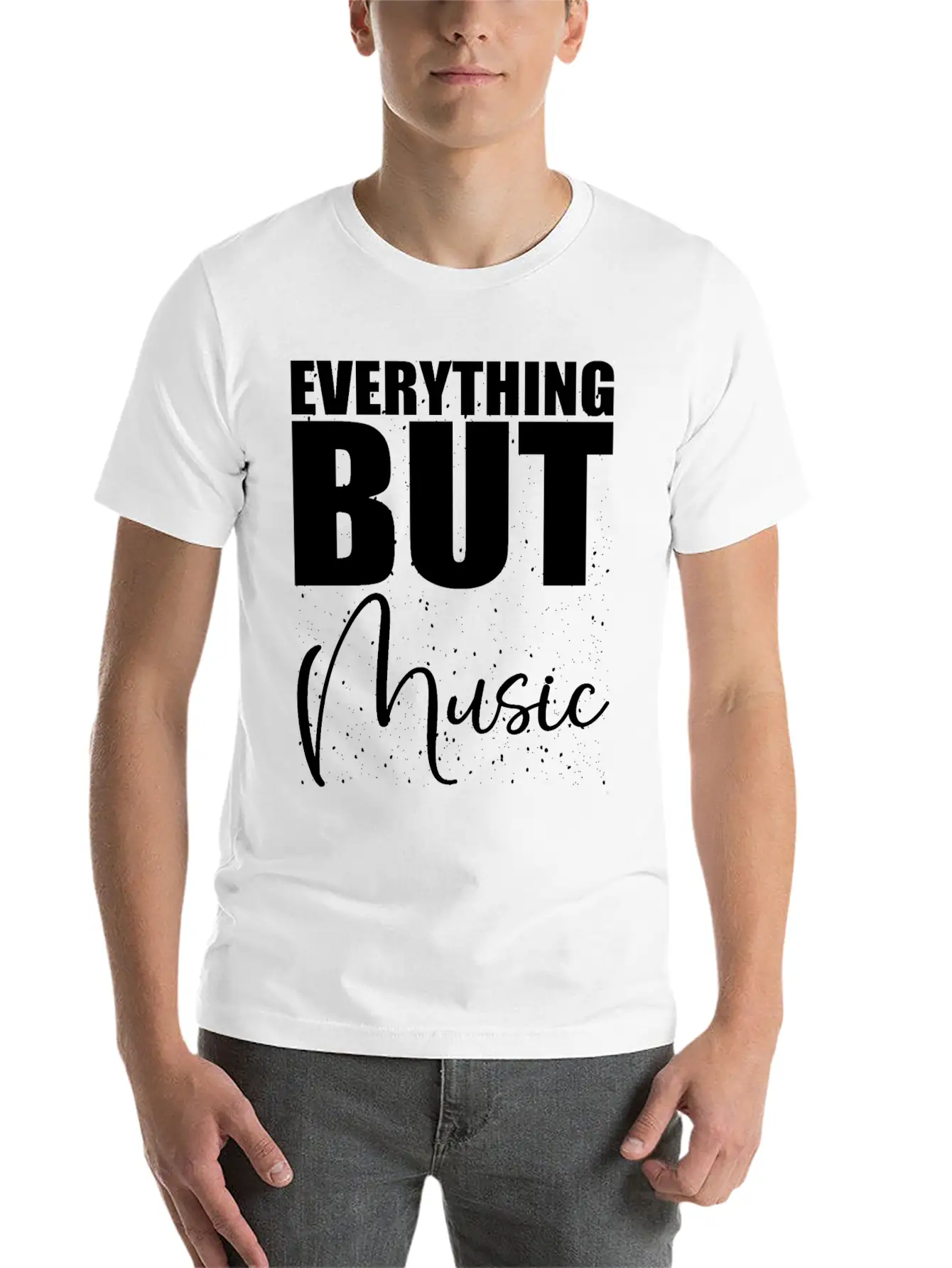 EVERYTHING BUT MUSIC Casual Graphic T-Shirt – Simple And Comfortable Daily Wear