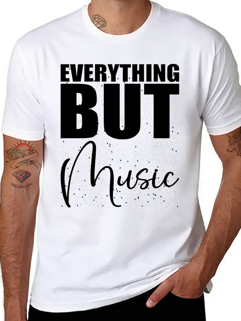 EVERYTHING BUT MUSIC Casual Graphic T-Shirt – Simple And Comfortable Daily Wear