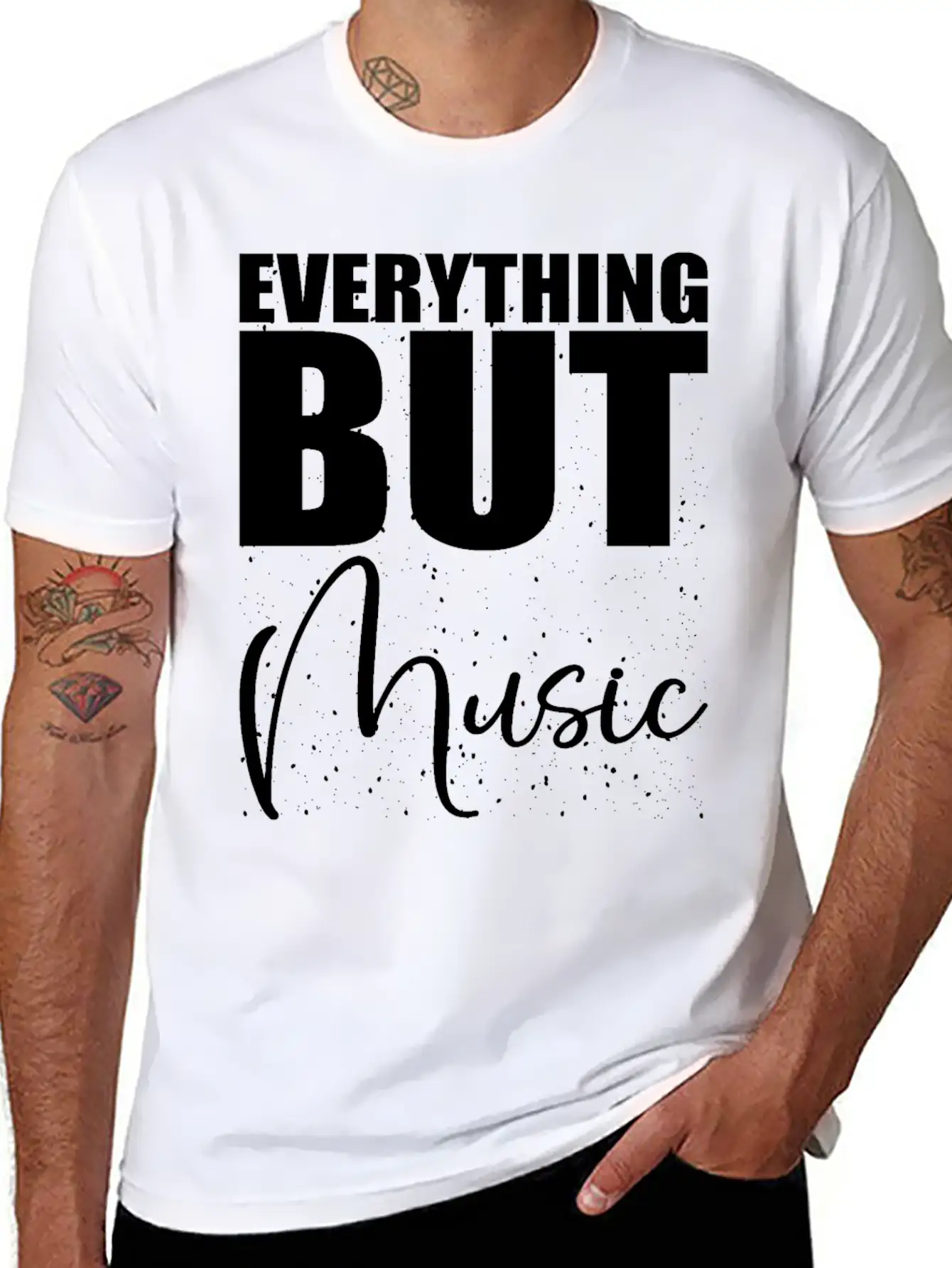 EVERYTHING BUT MUSIC Casual Graphic T-Shirt – Simple And Comfortable Daily Wear