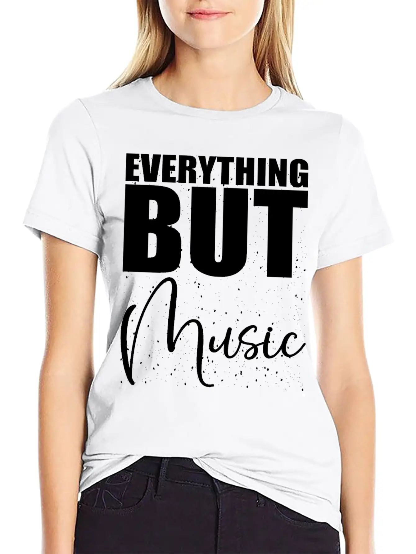 EVERYTHING BUT MUSIC Casual Graphic T-Shirt – Simple And Comfortable Daily Wear