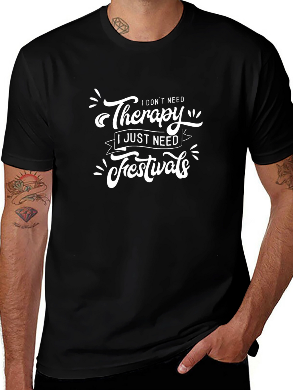 Therapy & Festivals T-Shirt - Funny Graphic Tee