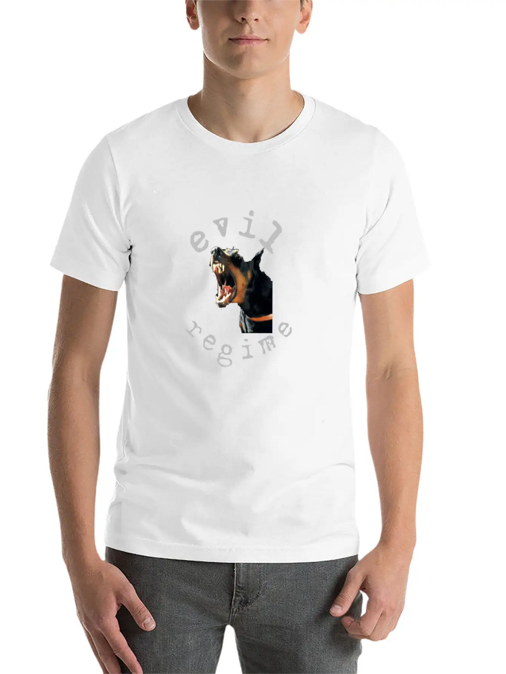 Evil Regime Black Shirt Mean Dog Unisex Short Sleeve Soft Cotton T-Shirt – Casual Everyday Wear