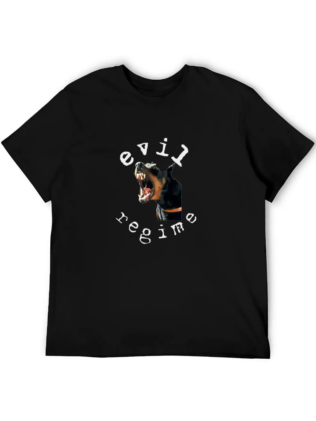 Evil Regime Black Shirt Mean Dog Unisex Short Sleeve Soft Cotton T-Shirt – Casual Everyday Wear