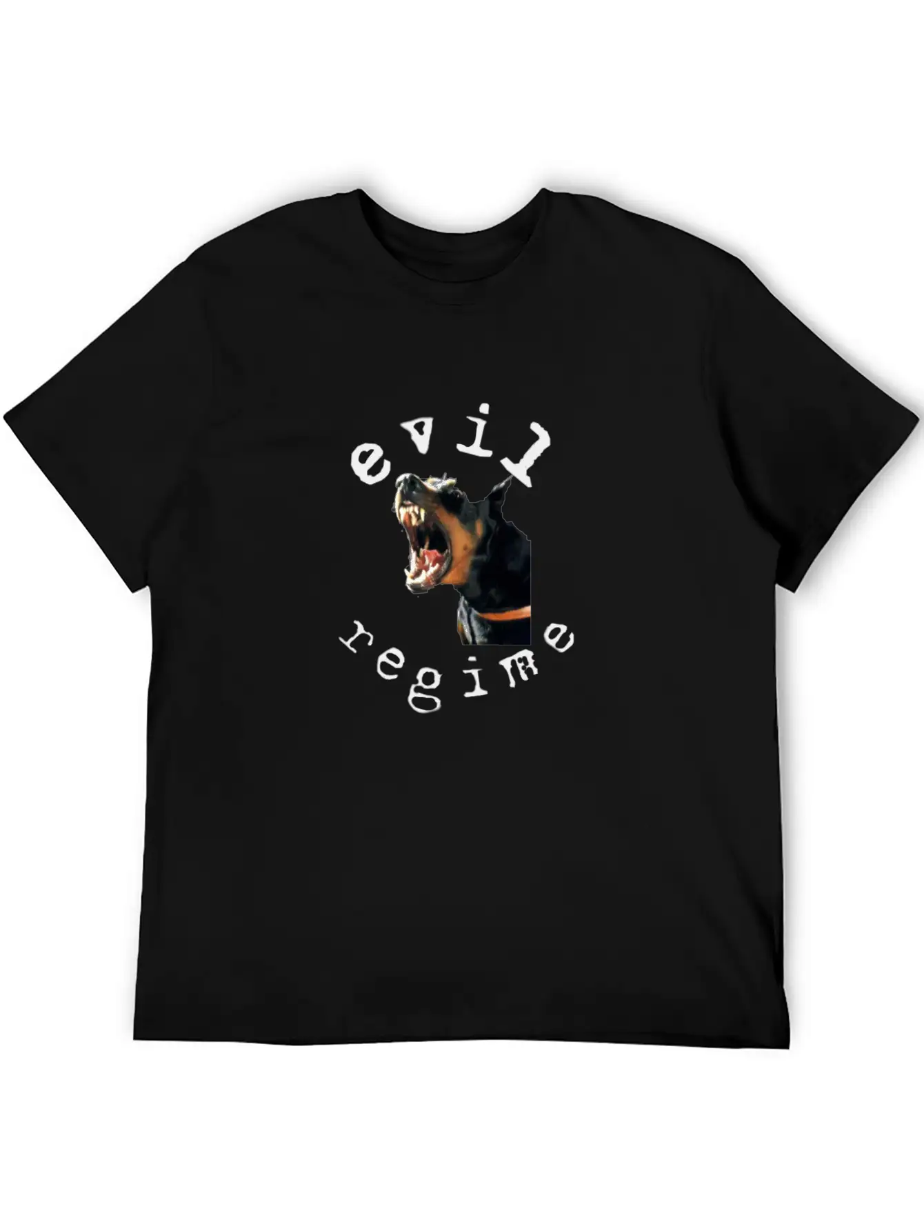 Evil Regime Black Shirt Mean Dog Unisex Short Sleeve Soft Cotton T-Shirt – Casual Everyday Wear