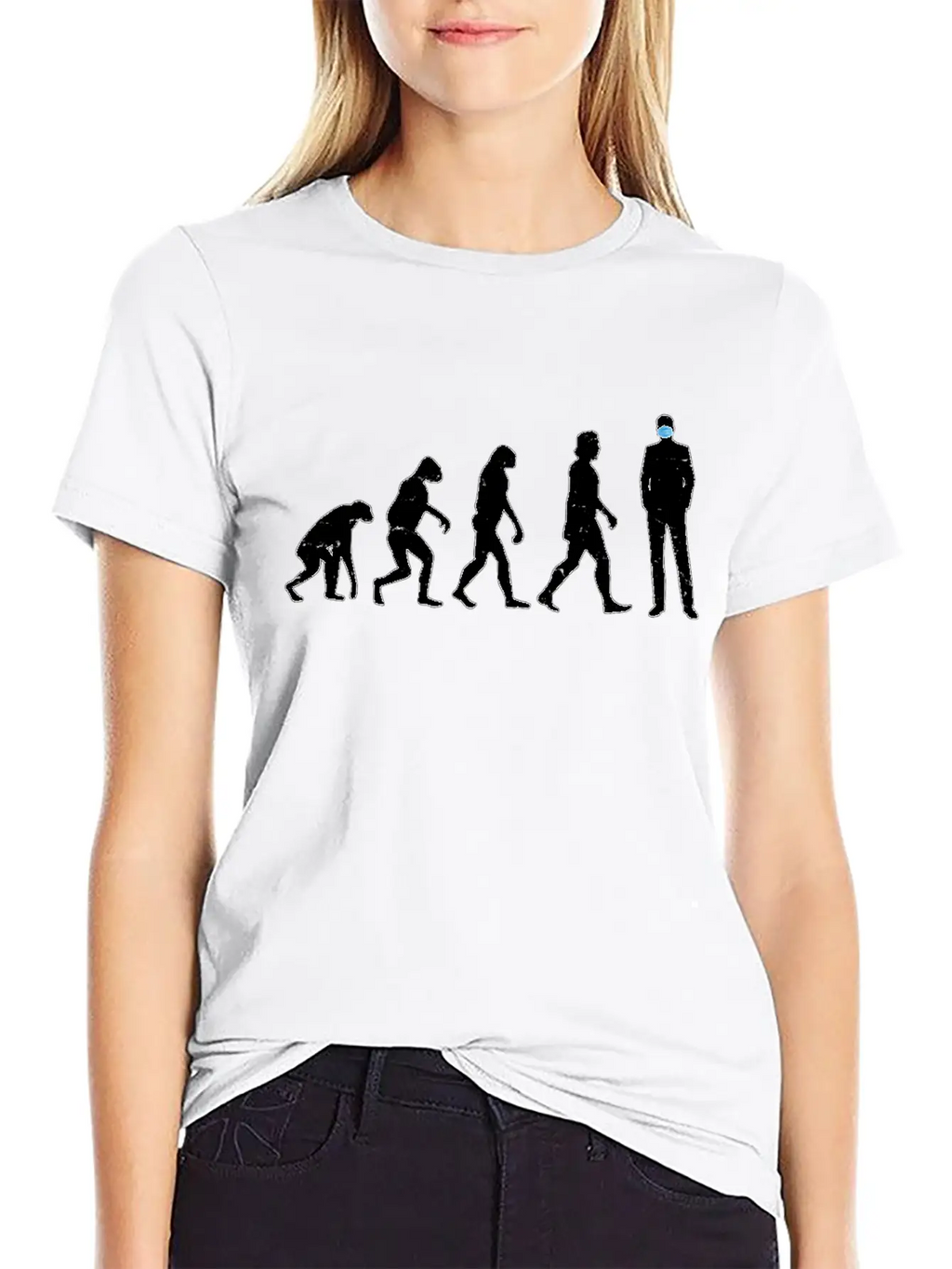 Evolution Of People - Human - Face Mask - Masked - Casual Graphic T-Shirt – Simple And Comfortable Daily Wear