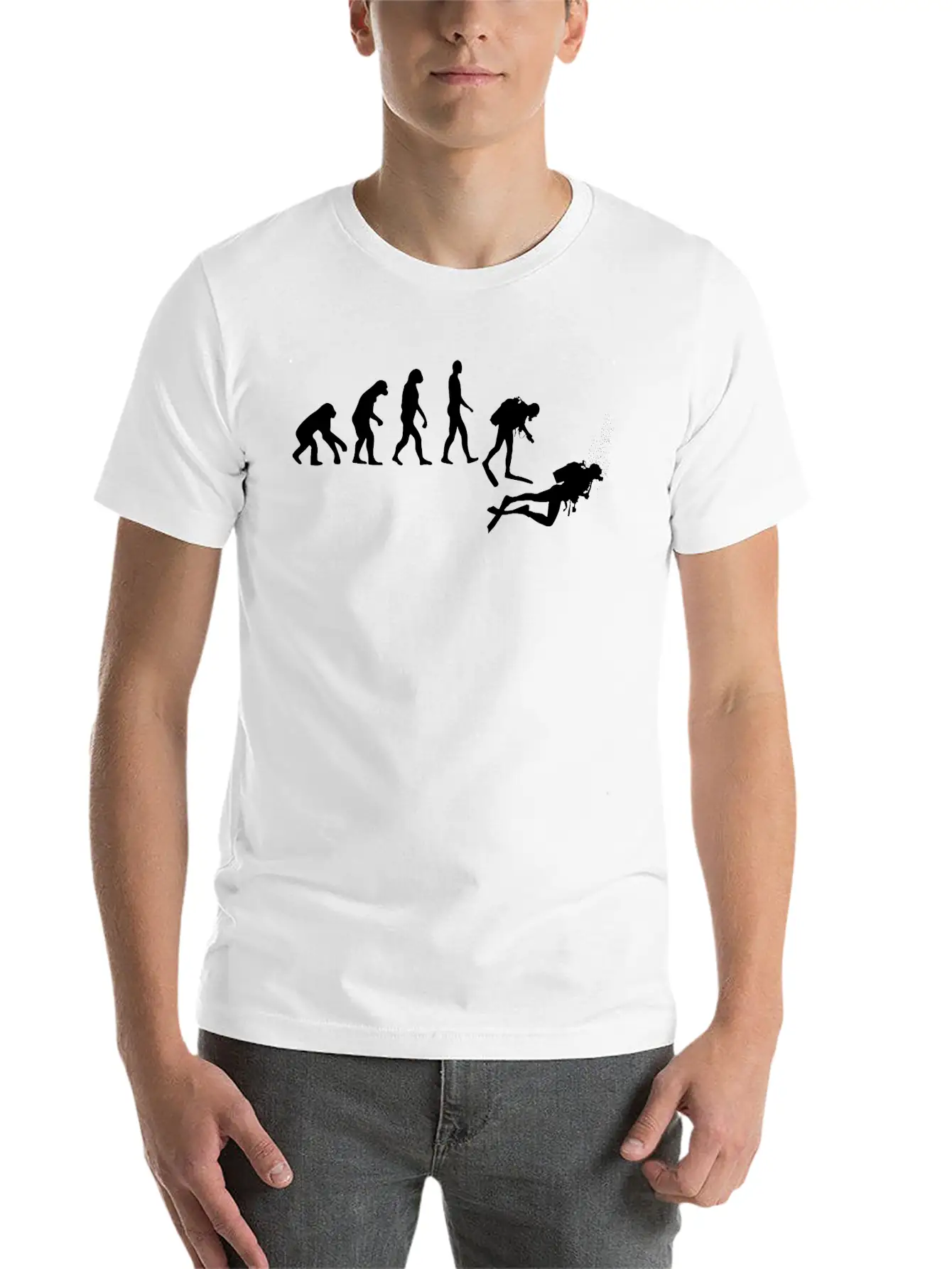 Evolution Of Scuba Diving Unisex Casual T-Shirt – Clean Design For Daily Comfort