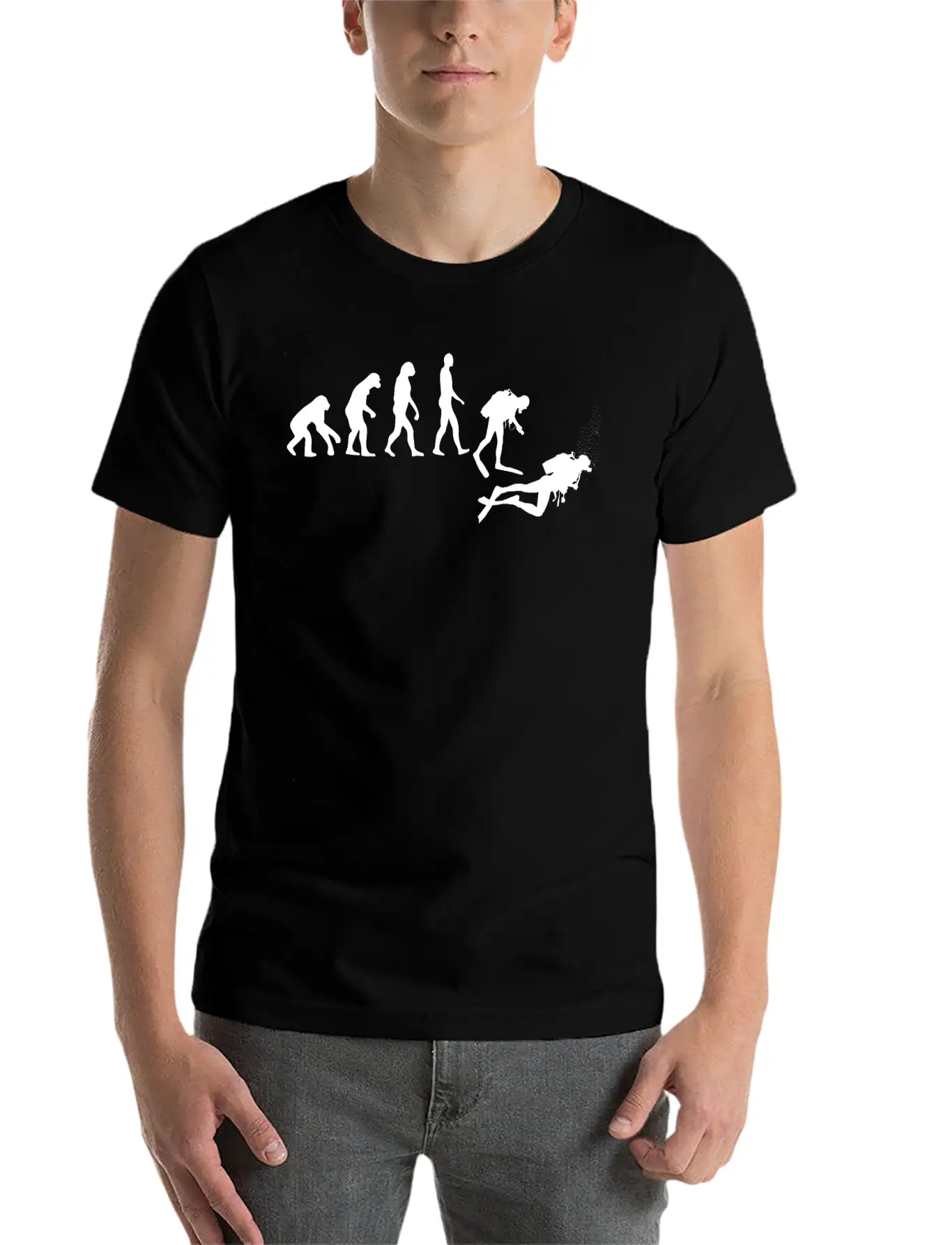 Evolution Of Scuba Diving Unisex Casual T-Shirt – Clean Design For Daily Comfort