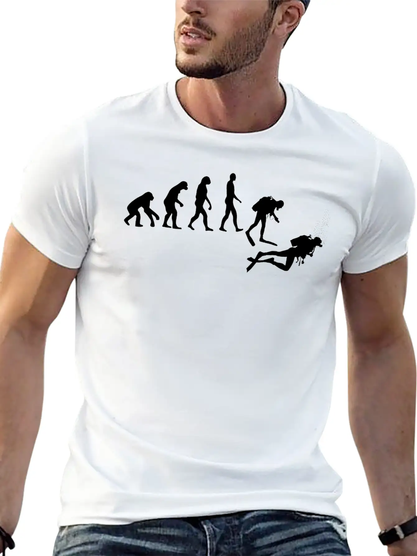 Evolution Of Scuba Diving Unisex Casual T-Shirt – Clean Design For Daily Comfort