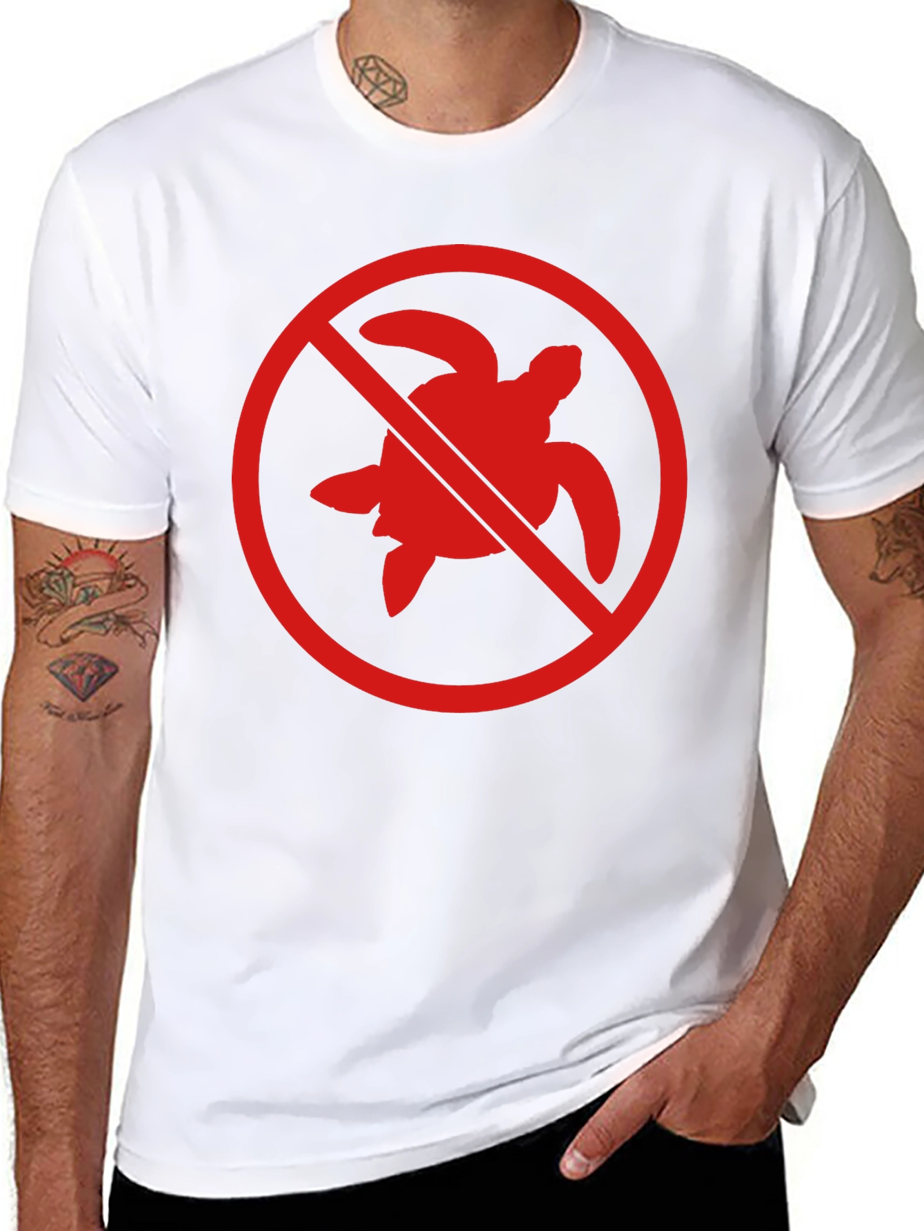 No Turtles T-Shirt - Black Crew Neck Tee