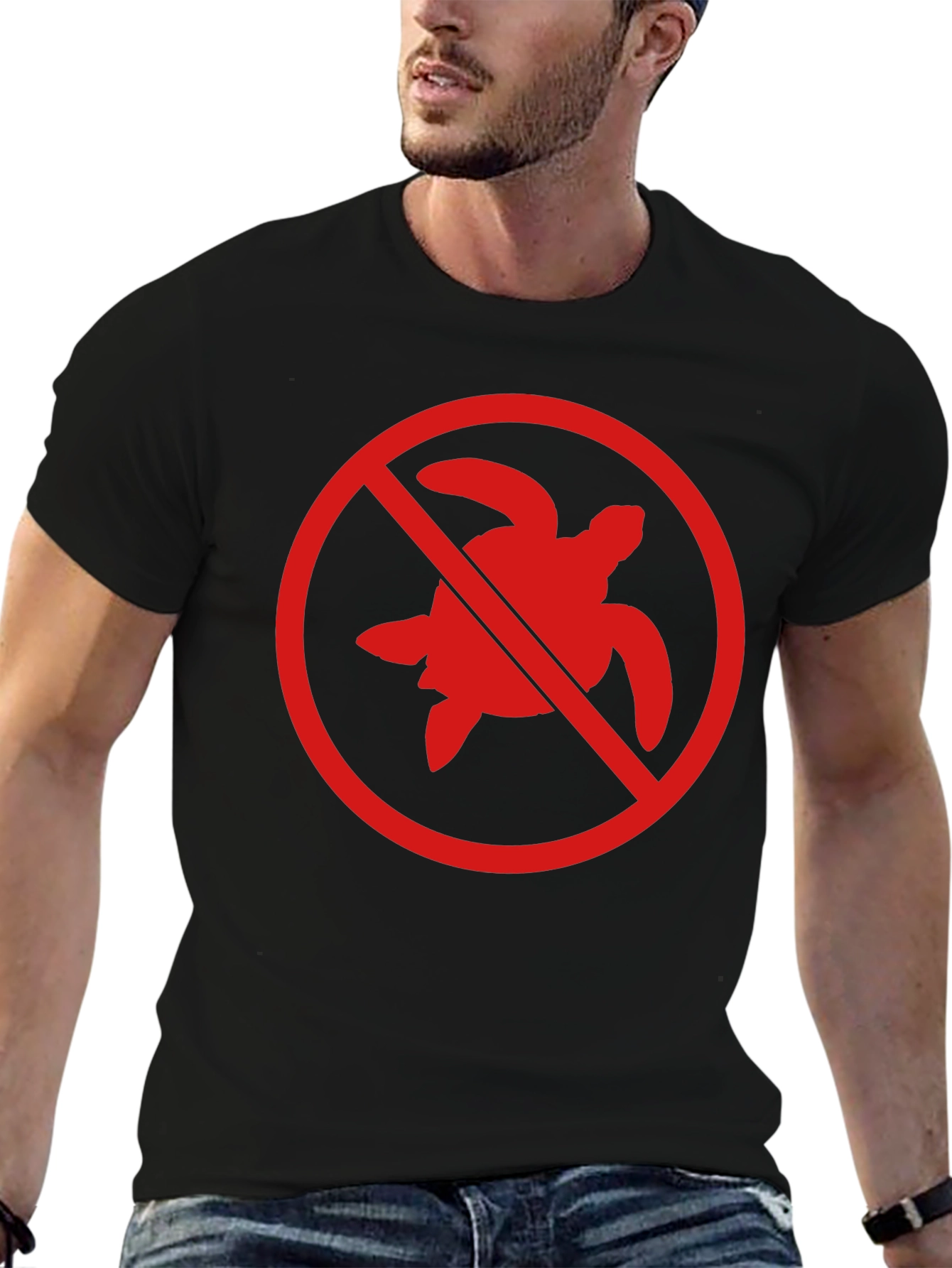 No Turtles T-Shirt - Black Crew Neck Tee