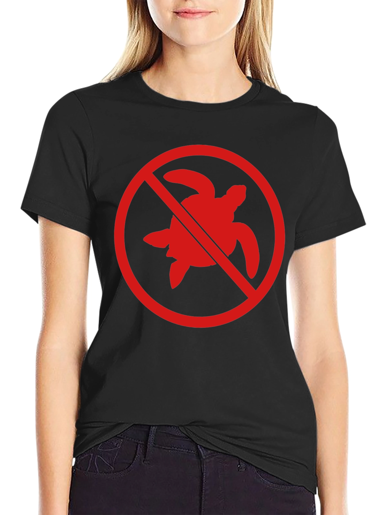 No Turtles T-Shirt - Black Crew Neck Tee