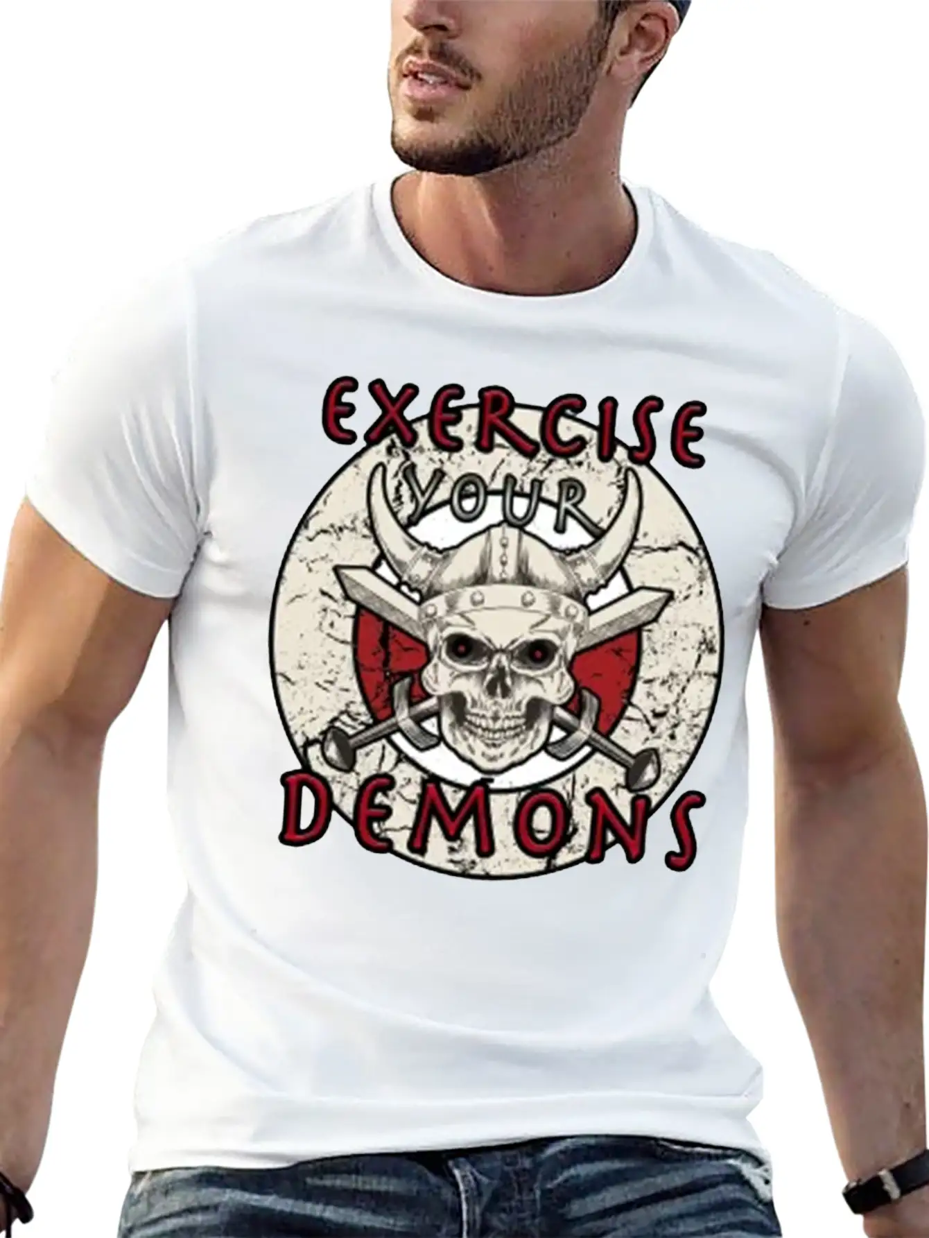 Exercise Your Demons Stylish Everyday T-Shirt – Unisex Basic Cotton Tee