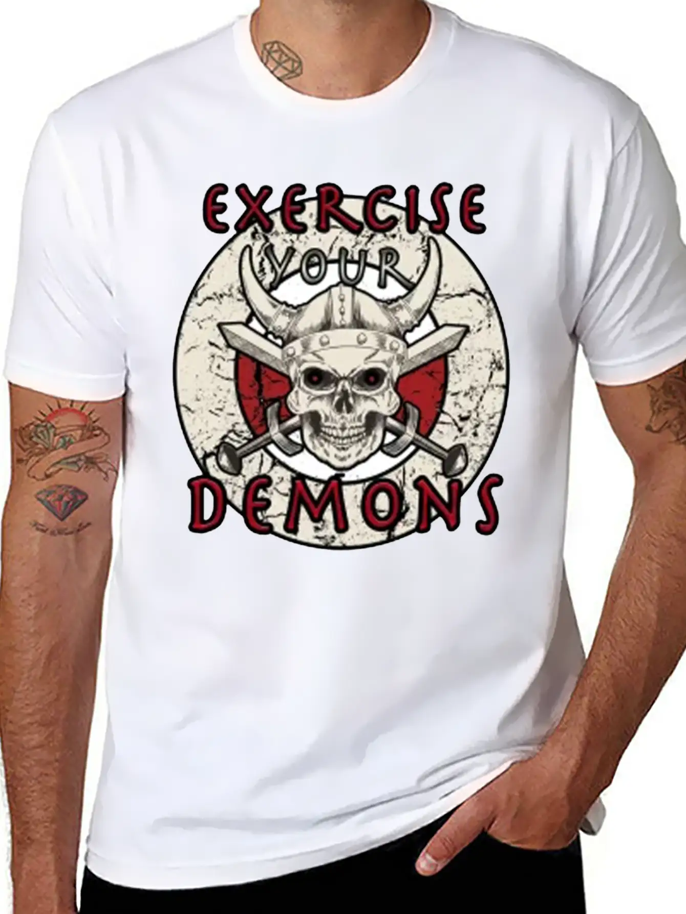 Exercise Your Demons Stylish Everyday T-Shirt – Unisex Basic Cotton Tee