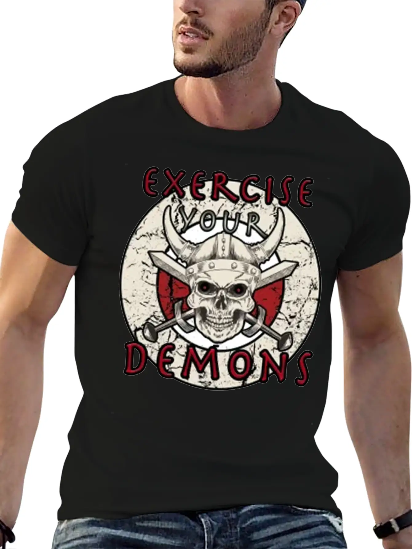 Exercise Your Demons Stylish Everyday T-Shirt – Unisex Basic Cotton Tee
