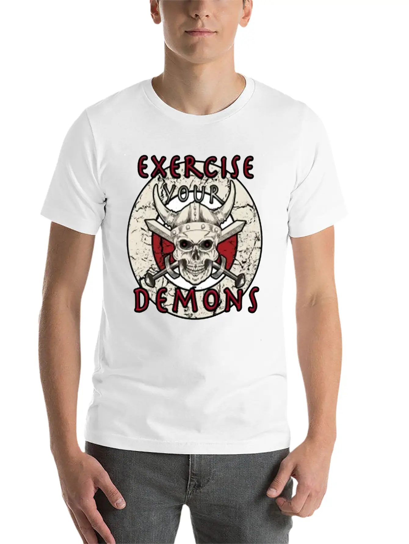 Exercise Your Demons Stylish Everyday T-Shirt – Unisex Basic Cotton Tee