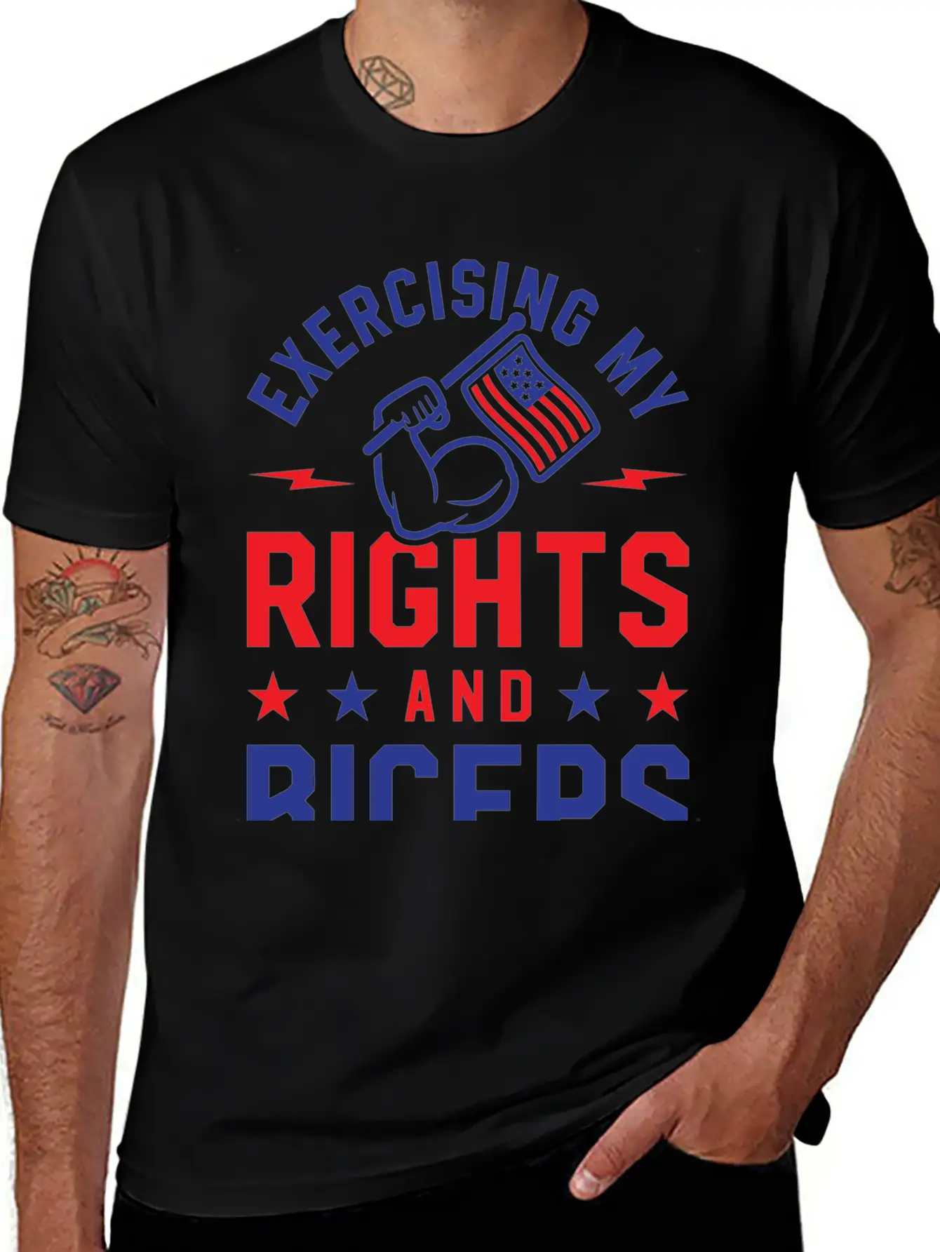 Exercising My Rights And Biceps Unisex Casual T-Shirt – Clean Design For Daily Comfort