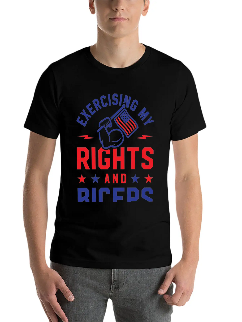 Exercising My Rights And Biceps Unisex Casual T-Shirt – Clean Design For Daily Comfort