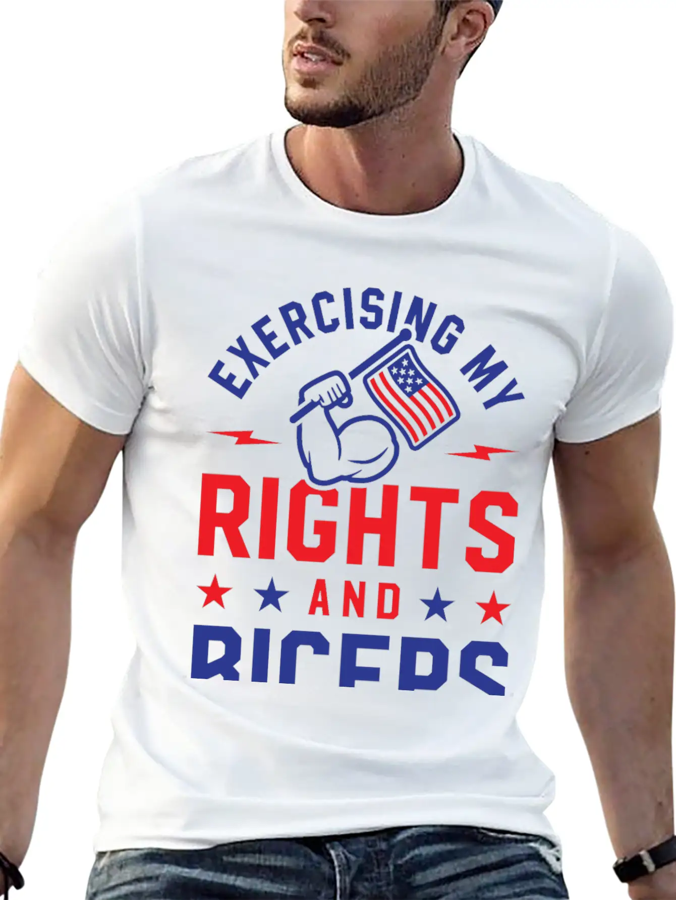 Exercising My Rights And Biceps Unisex Casual T-Shirt – Clean Design For Daily Comfort
