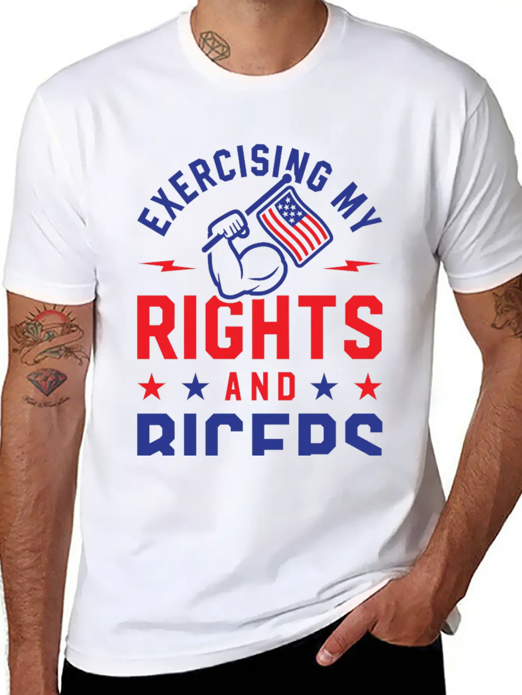 Exercising My Rights And Biceps Unisex Casual T-Shirt – Clean Design For Daily Comfort