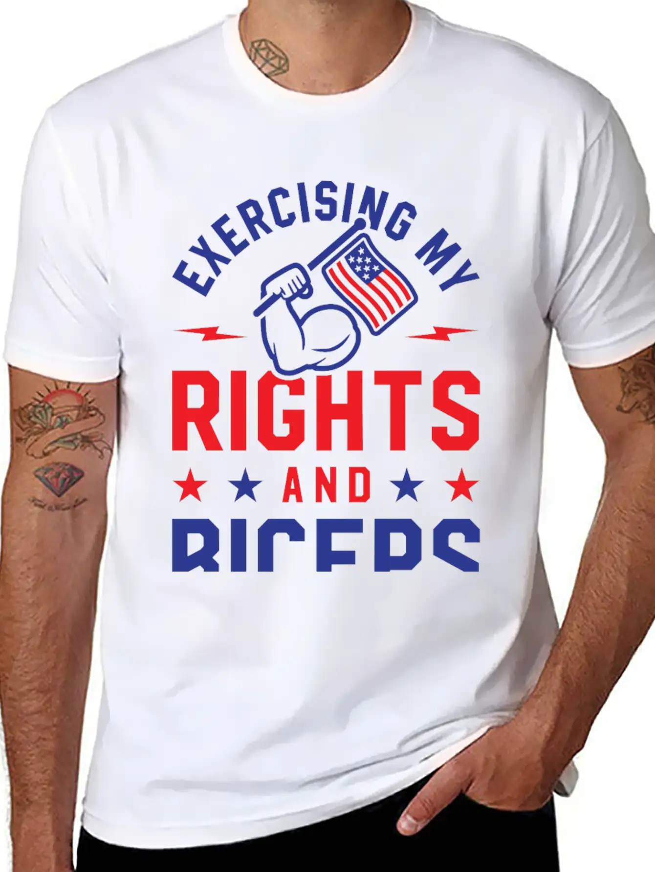 Exercising My Rights And Biceps Unisex Casual T-Shirt – Clean Design For Daily Comfort