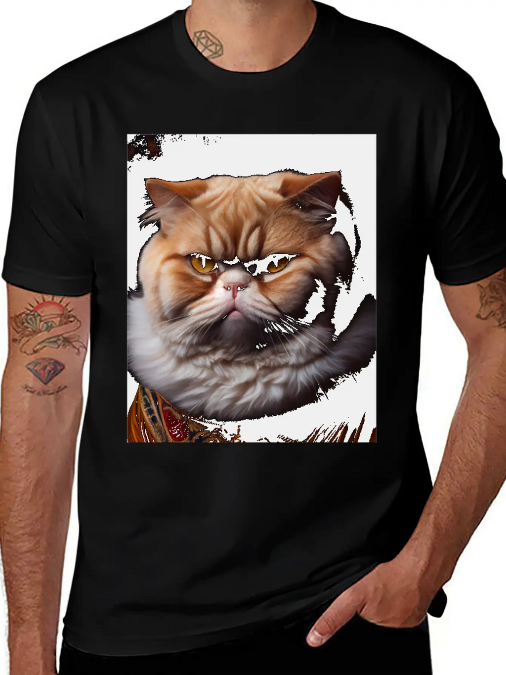 Exotic Shorthair Cat Breed Portrait Royal Renaissa Unisex Casual T-Shirt – Clean Design For Daily Comfort