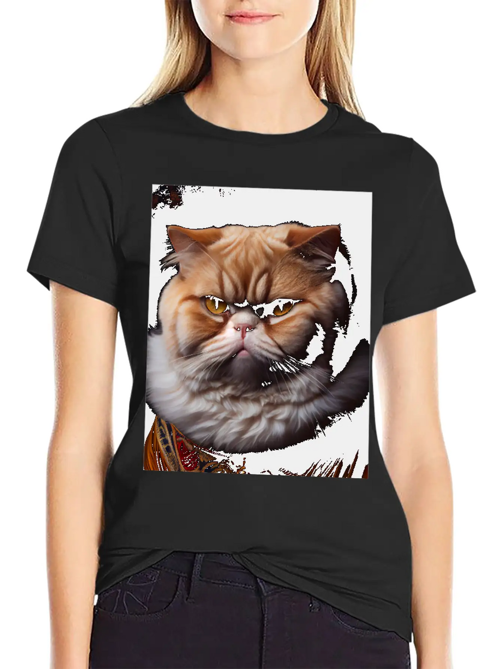Exotic Shorthair Cat Breed Portrait Royal Renaissa Unisex Casual T-Shirt – Clean Design For Daily Comfort