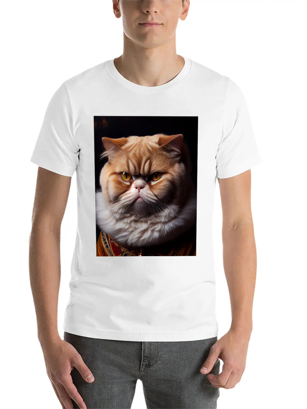 Exotic Shorthair Cat Breed Portrait Royal Renaissa Unisex Casual T-Shirt – Clean Design For Daily Comfort