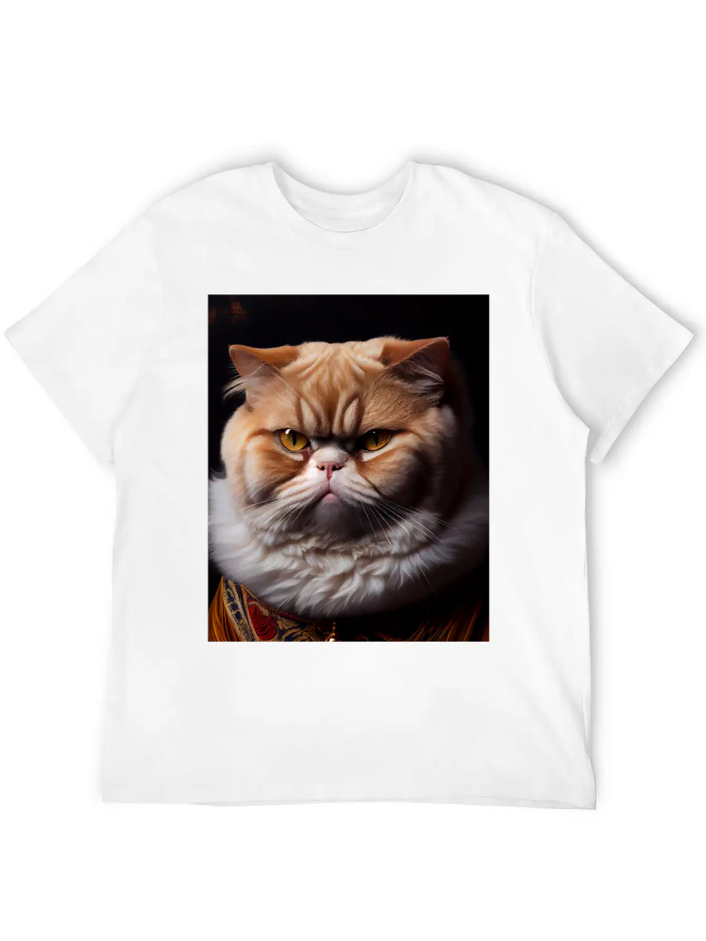 Exotic Shorthair Cat Breed Portrait Royal Renaissa Unisex Casual T-Shirt – Clean Design For Daily Comfort