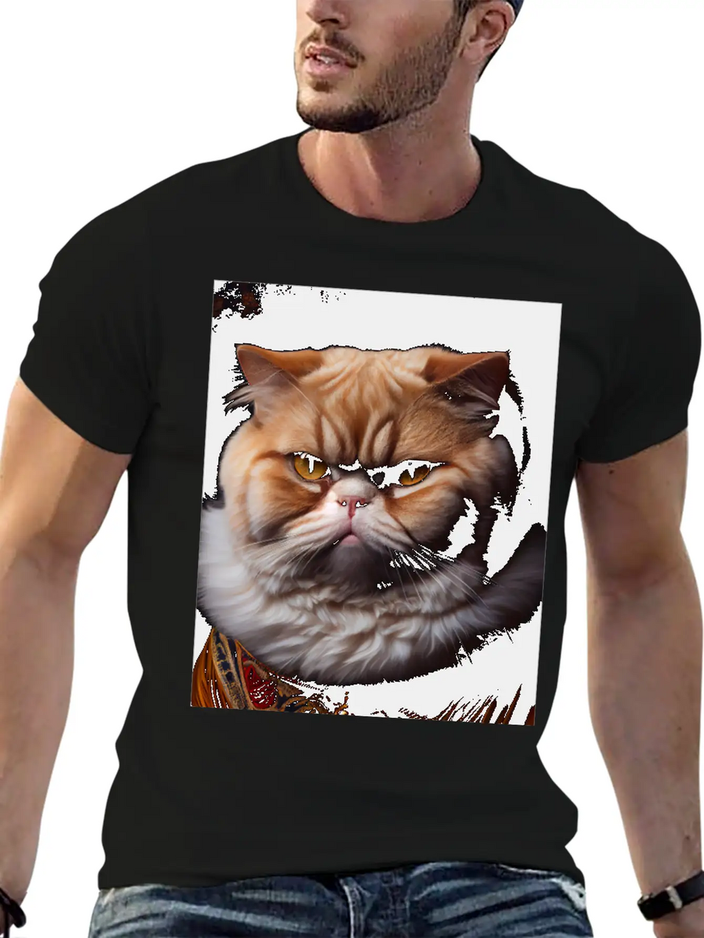 Exotic Shorthair Cat Breed Portrait Royal Renaissa Unisex Casual T-Shirt – Clean Design For Daily Comfort