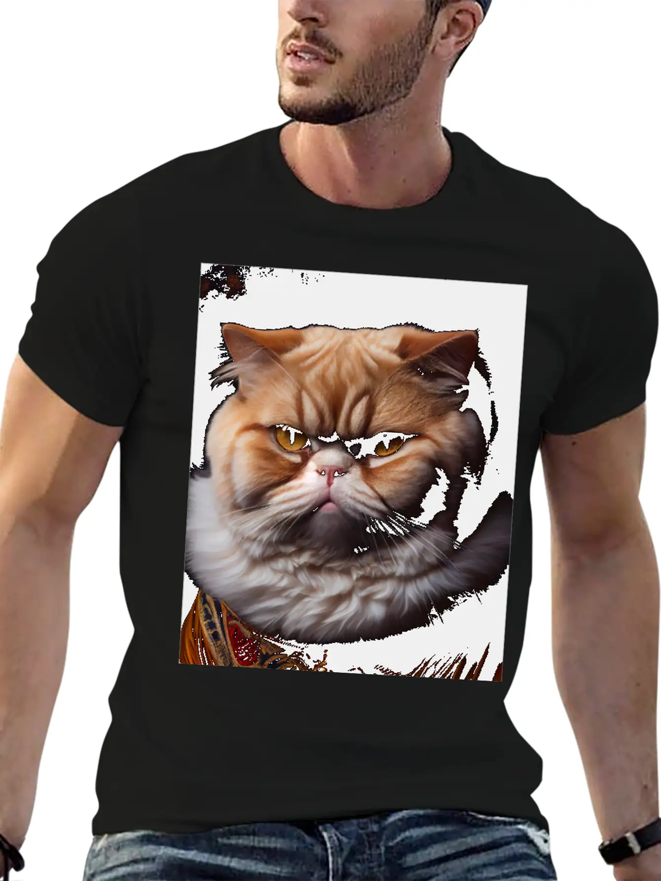 Exotic Shorthair Cat Breed Portrait Royal Renaissa Unisex Casual T-Shirt – Clean Design For Daily Comfort