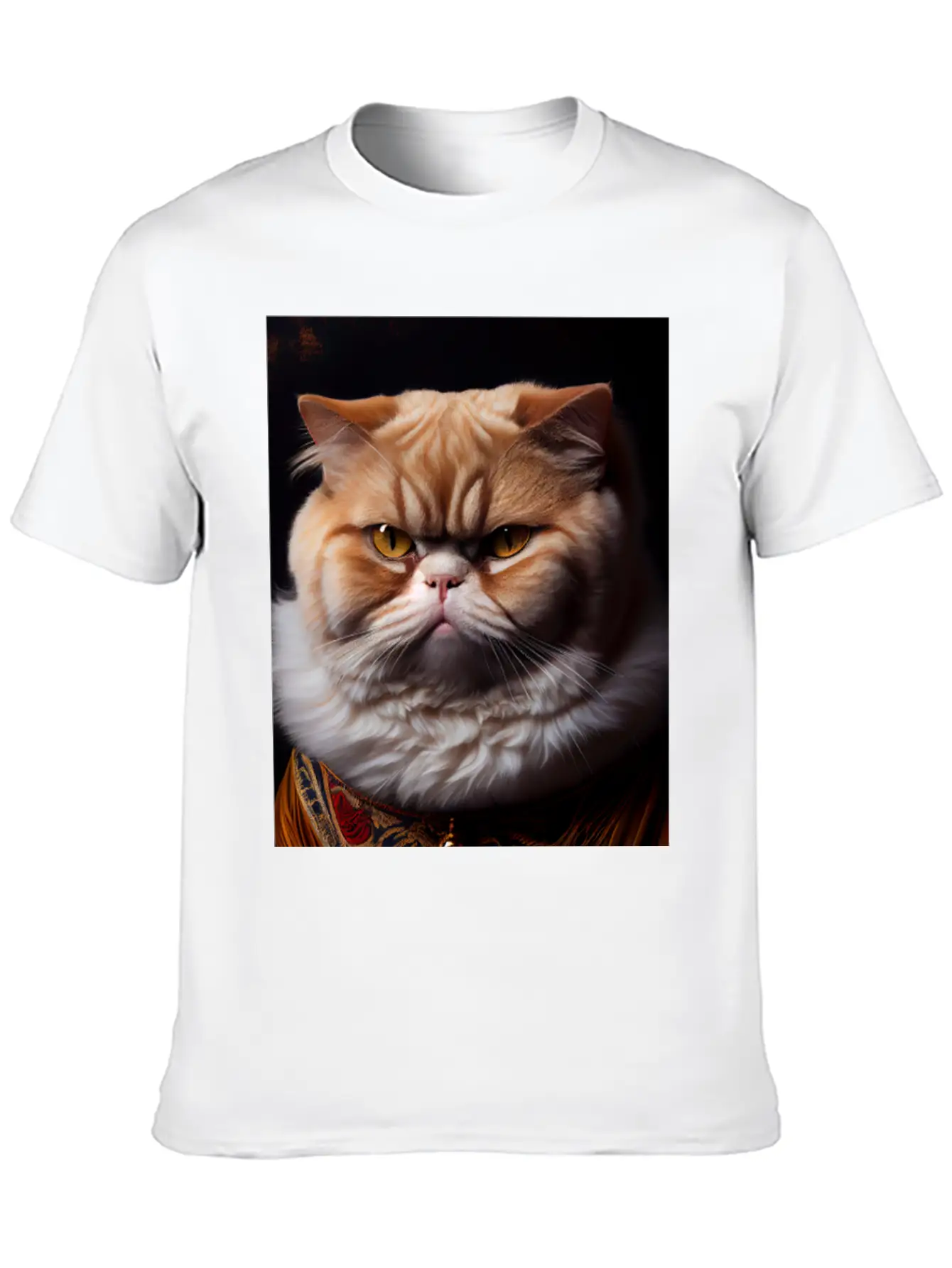 Exotic Shorthair Cat Breed Portrait Royal Renaissa Unisex Casual T-Shirt – Clean Design For Daily Comfort