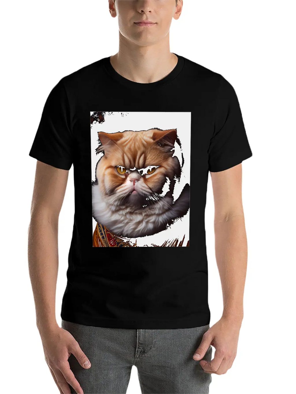 Exotic Shorthair Cat Breed Portrait Royal Renaissa Unisex Casual T-Shirt – Clean Design For Daily Comfort
