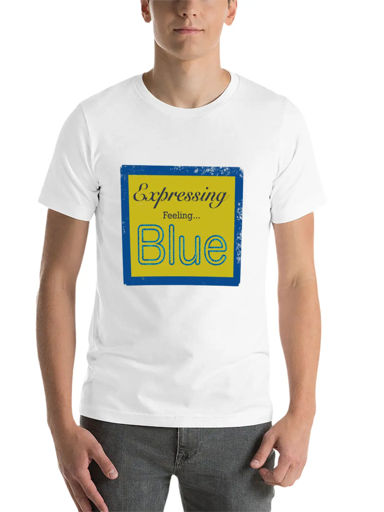 Expressing Feeling Blue Breathable Soft Cotton T-Shirt – Timeless Casual Look