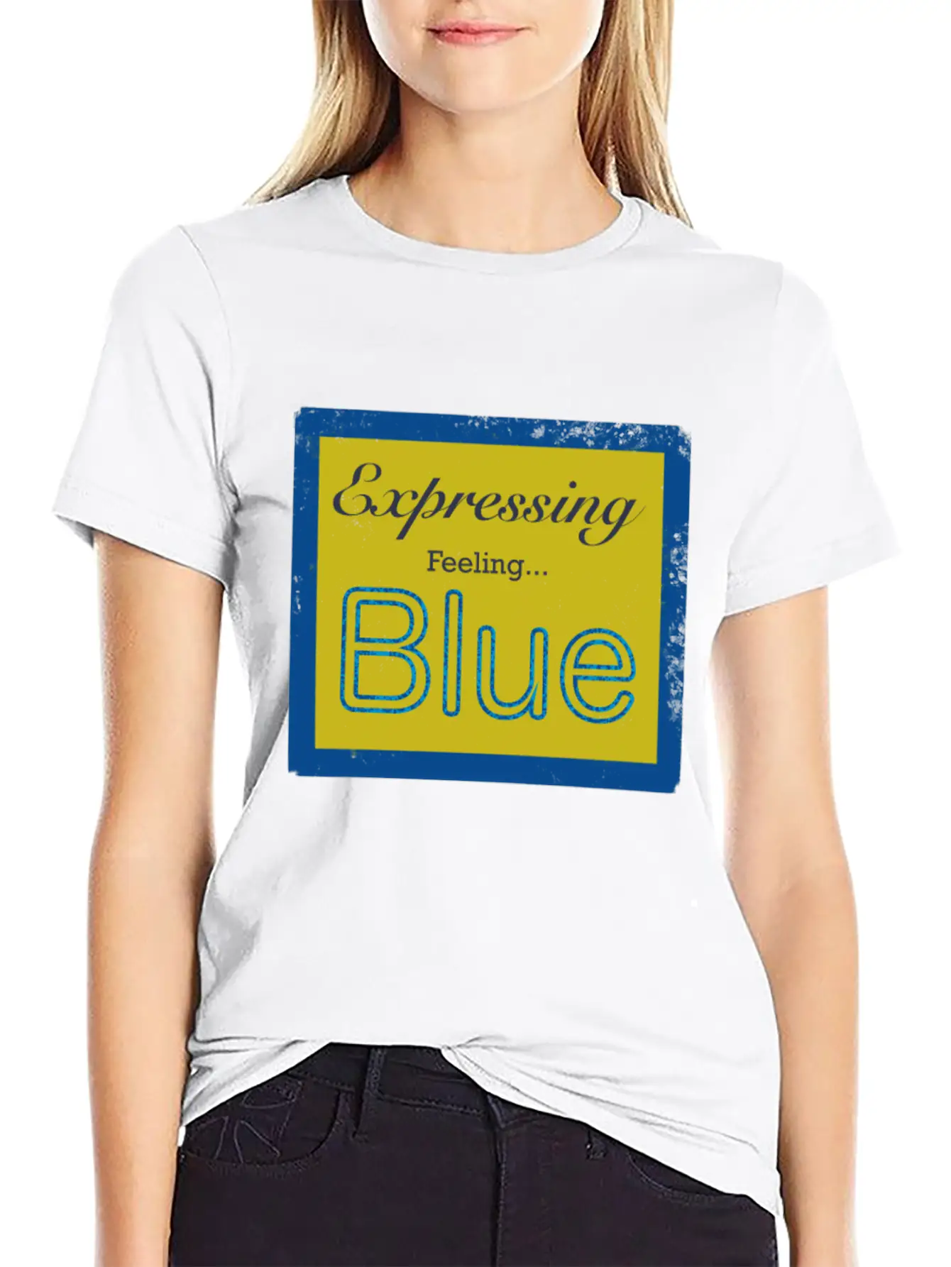 Expressing Feeling Blue Breathable Soft Cotton T-Shirt – Timeless Casual Look