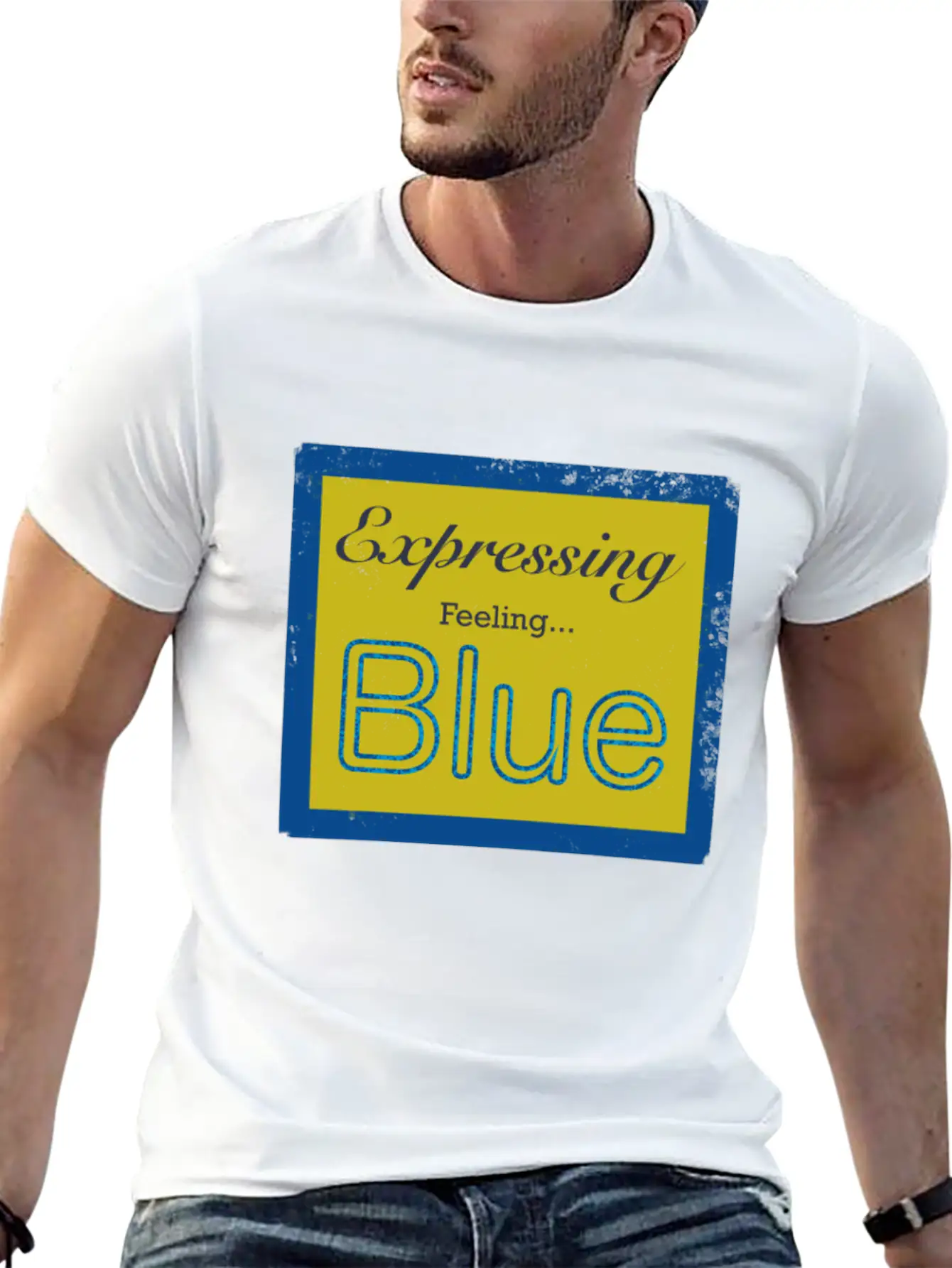 Expressing Feeling Blue Breathable Soft Cotton T-Shirt – Timeless Casual Look