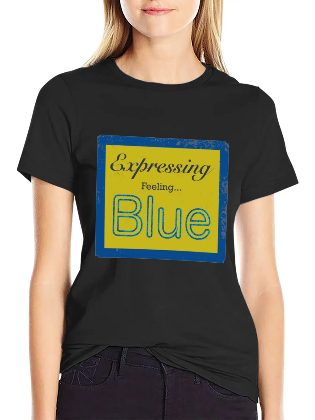 Expressing Feeling Blue Breathable Soft Cotton T-Shirt – Timeless Casual Look