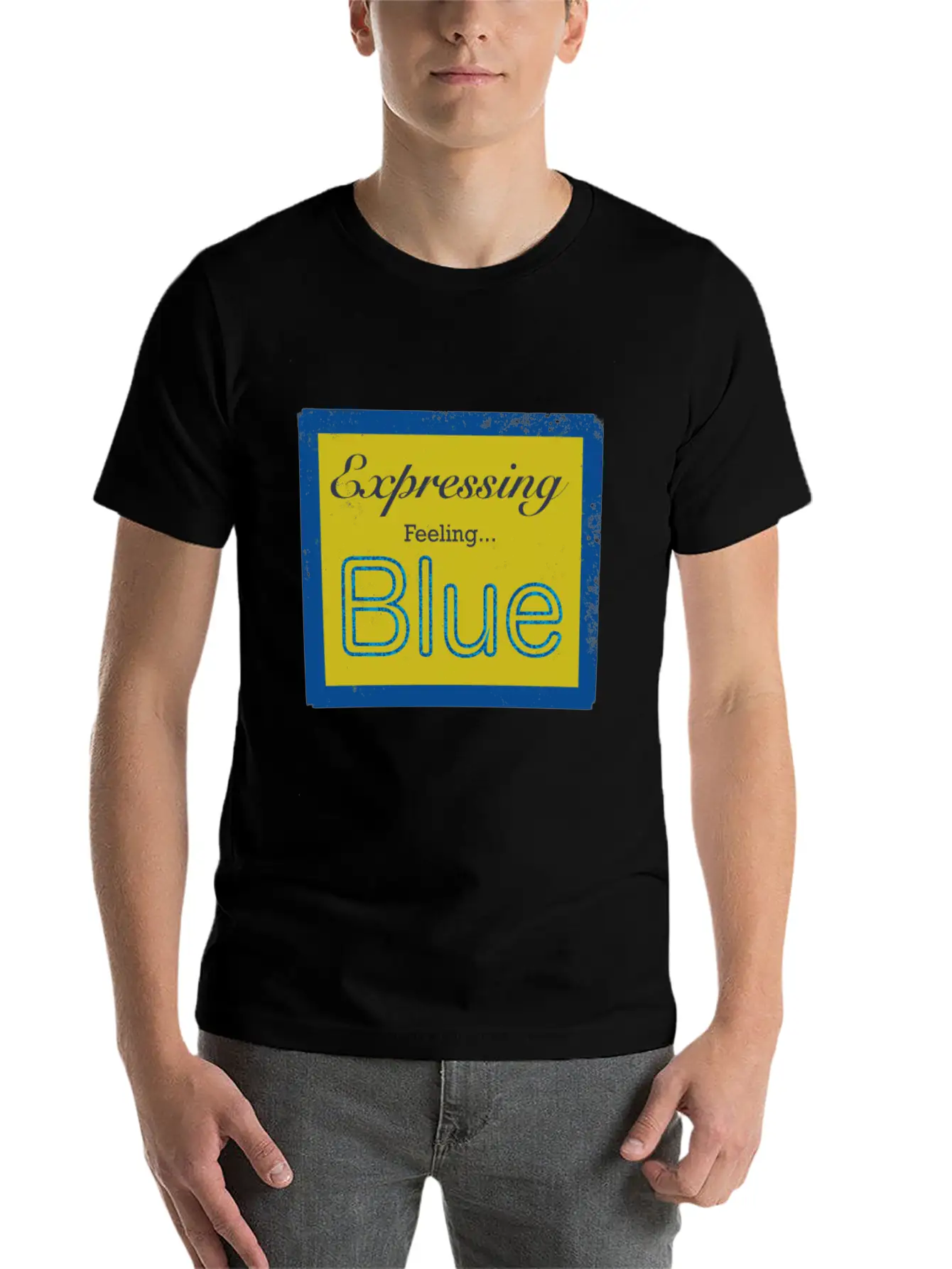 Expressing Feeling Blue Breathable Soft Cotton T-Shirt – Timeless Casual Look