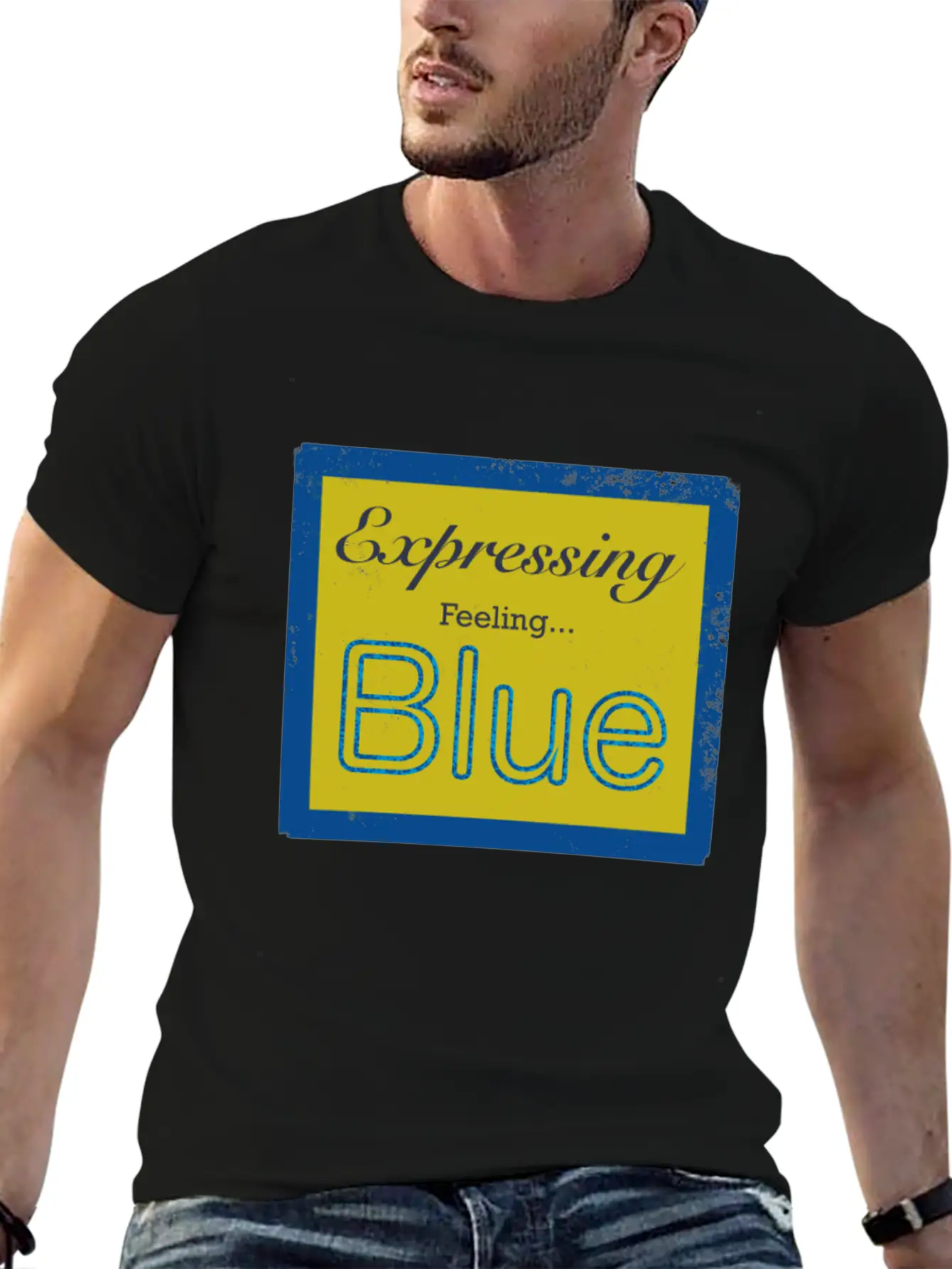 Expressing Feeling Blue Breathable Soft Cotton T-Shirt – Timeless Casual Look