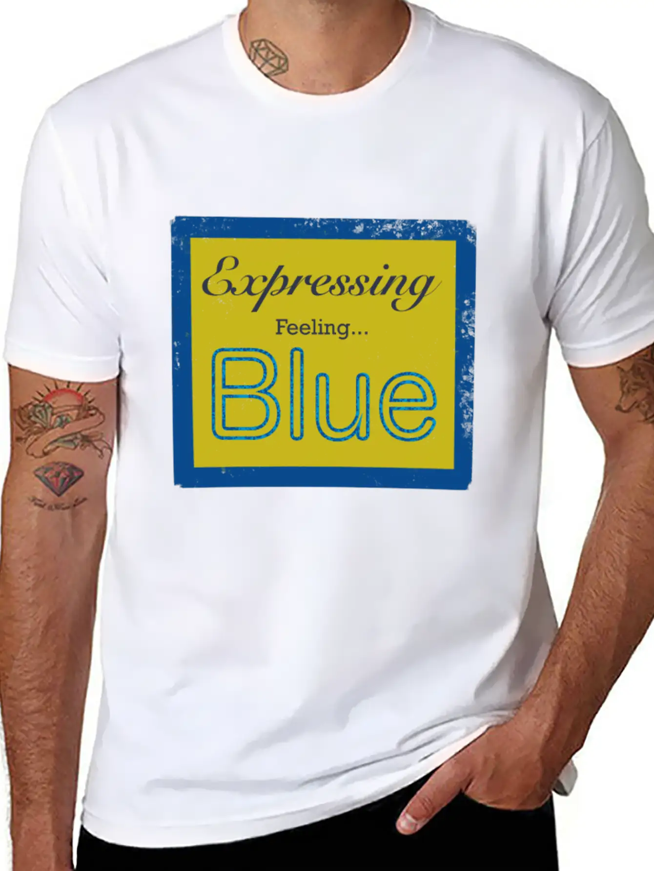 Expressing Feeling Blue Breathable Soft Cotton T-Shirt – Timeless Casual Look