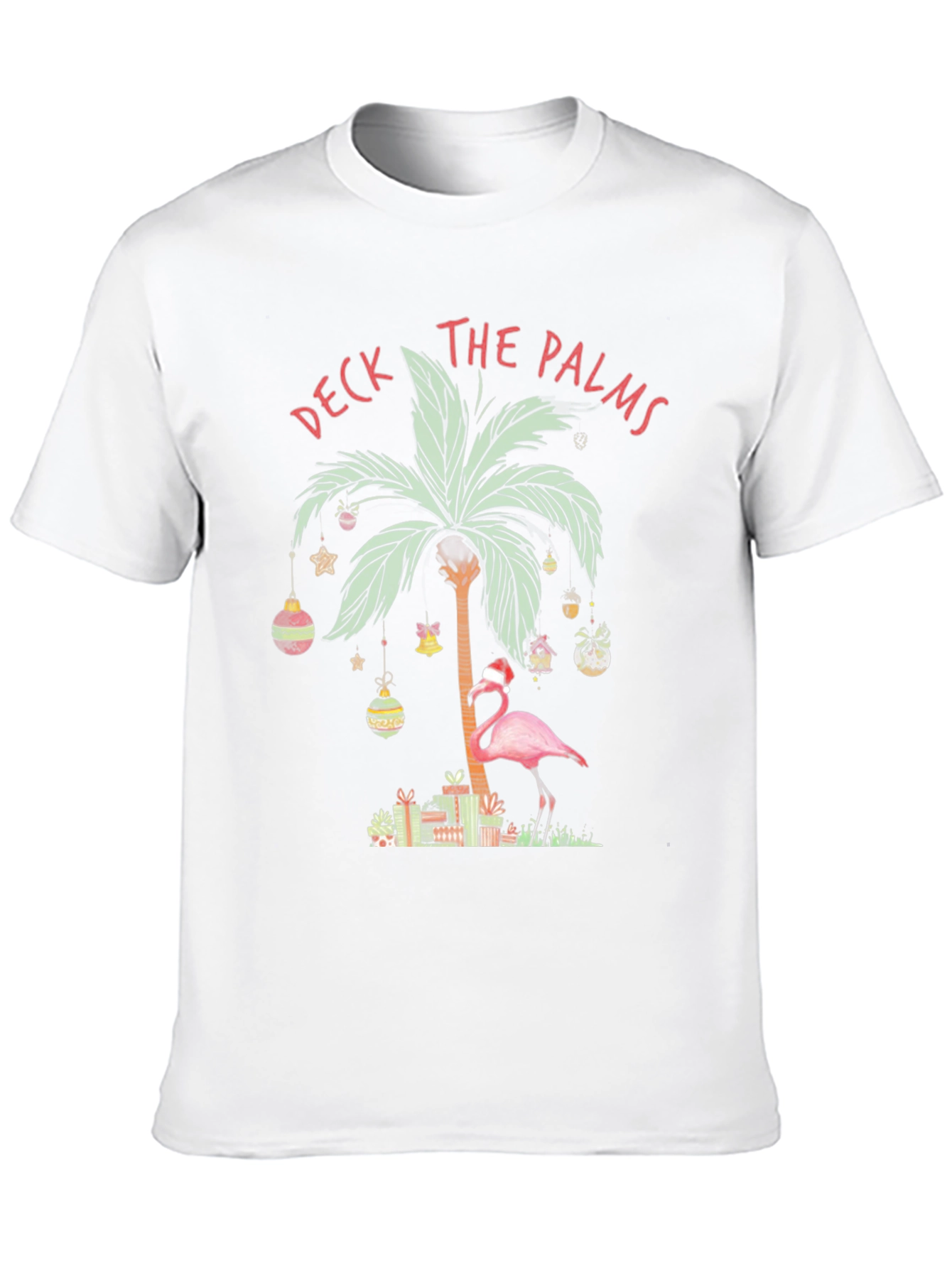 Deck the Palms Flamingo Christmas T-Shirt
