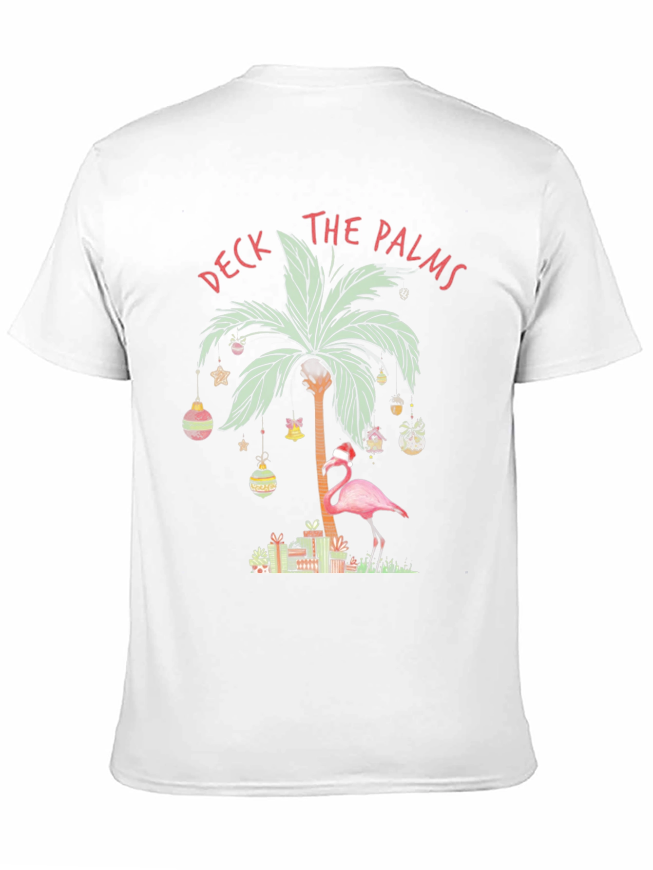 Deck the Palms Flamingo Christmas T-Shirt