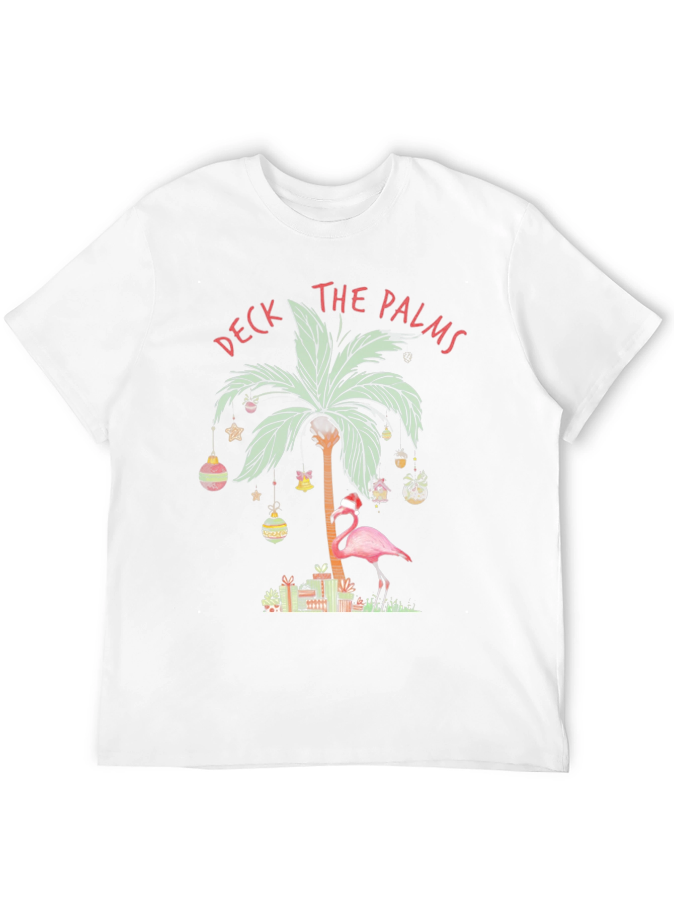 Deck the Palms Flamingo Christmas T-Shirt