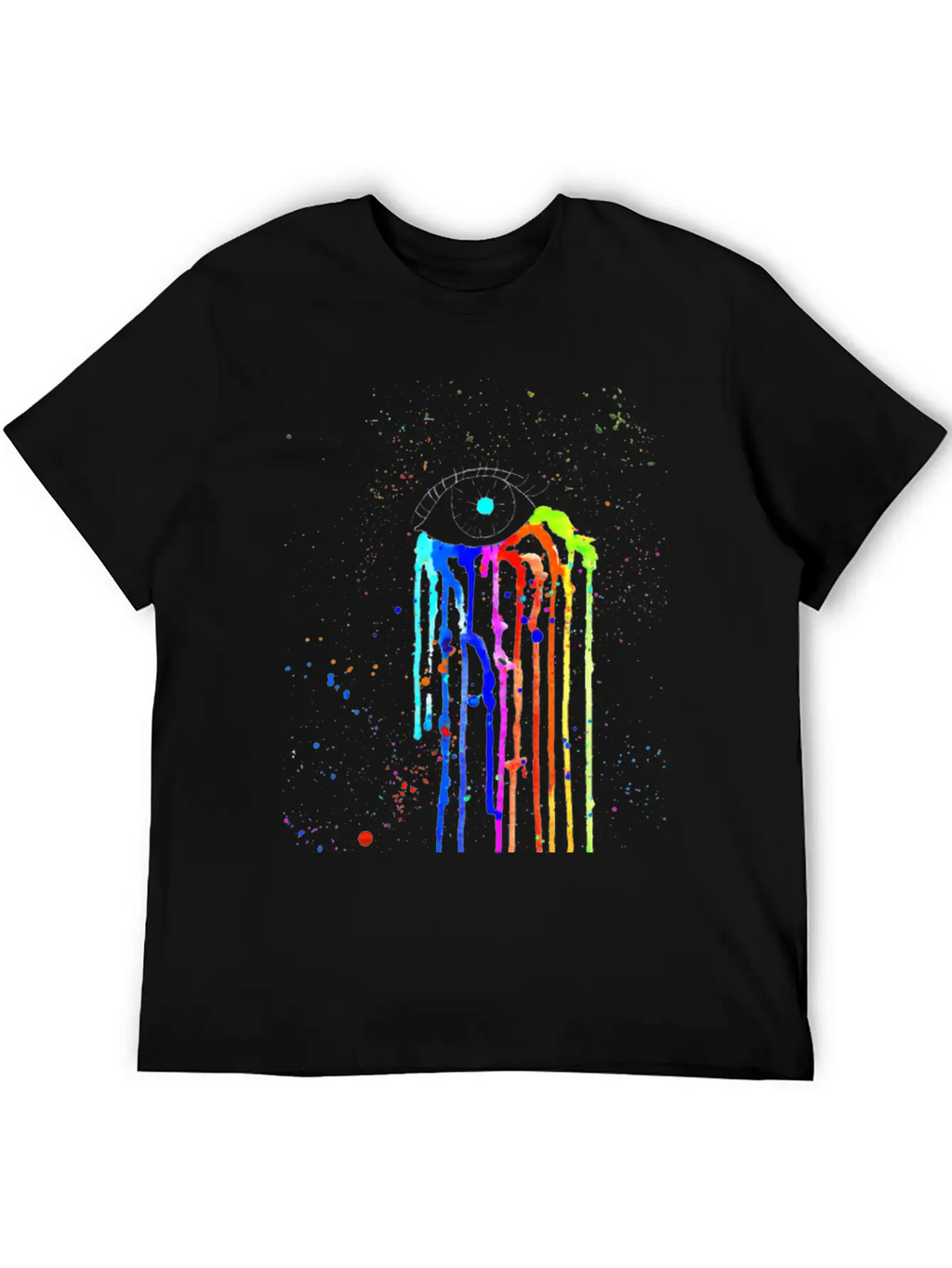 Eye Rainbow Tears Dark Essential Cotton Tee For Daily Outfits – Unisex Style