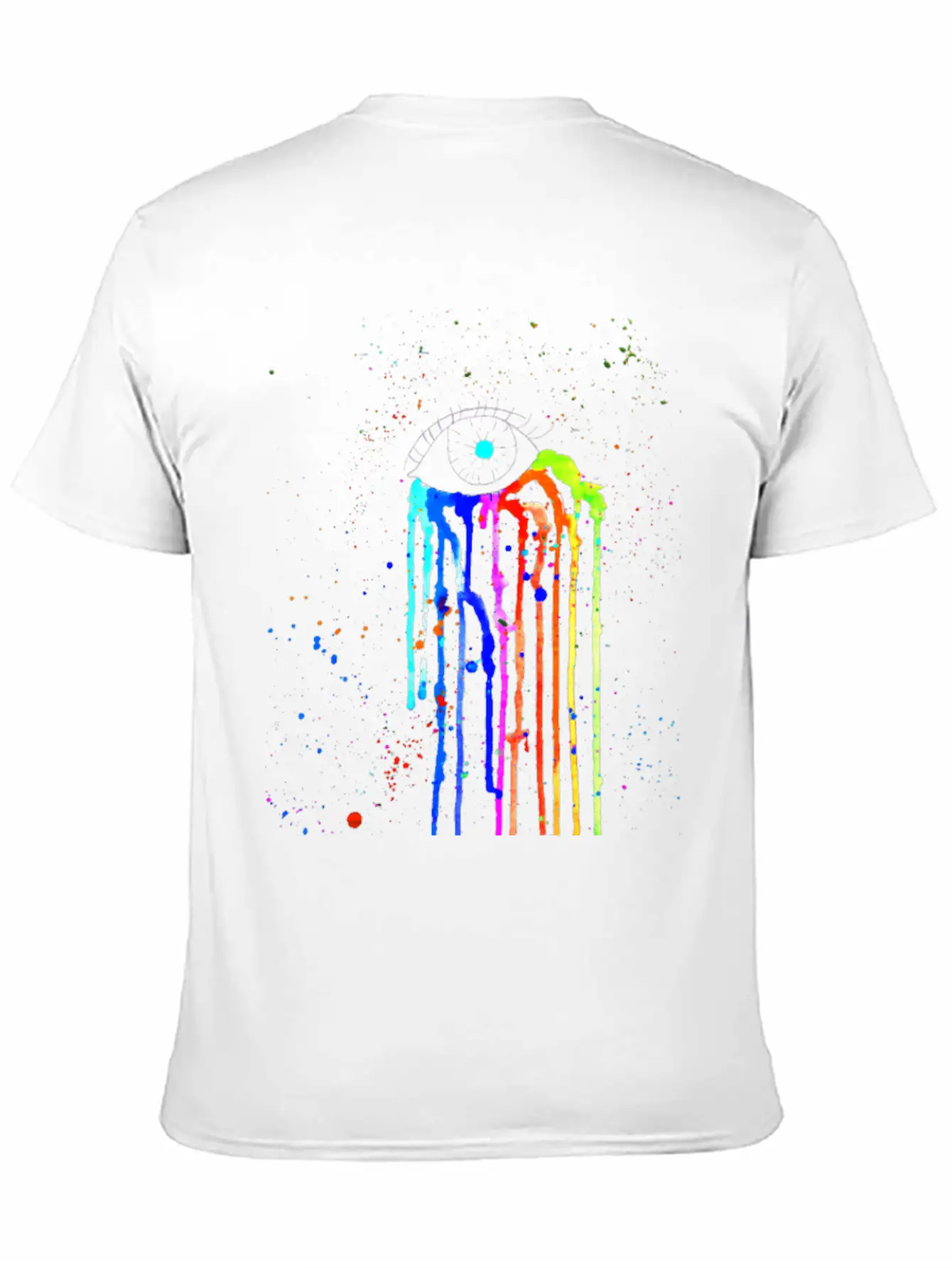 Eye Rainbow Tears Dark Essential Cotton Tee For Daily Outfits – Unisex Style