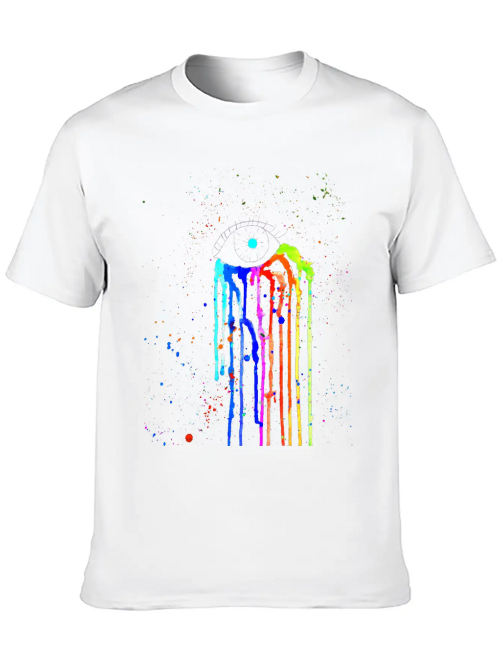 Eye Rainbow Tears Dark Essential Cotton Tee For Daily Outfits – Unisex Style