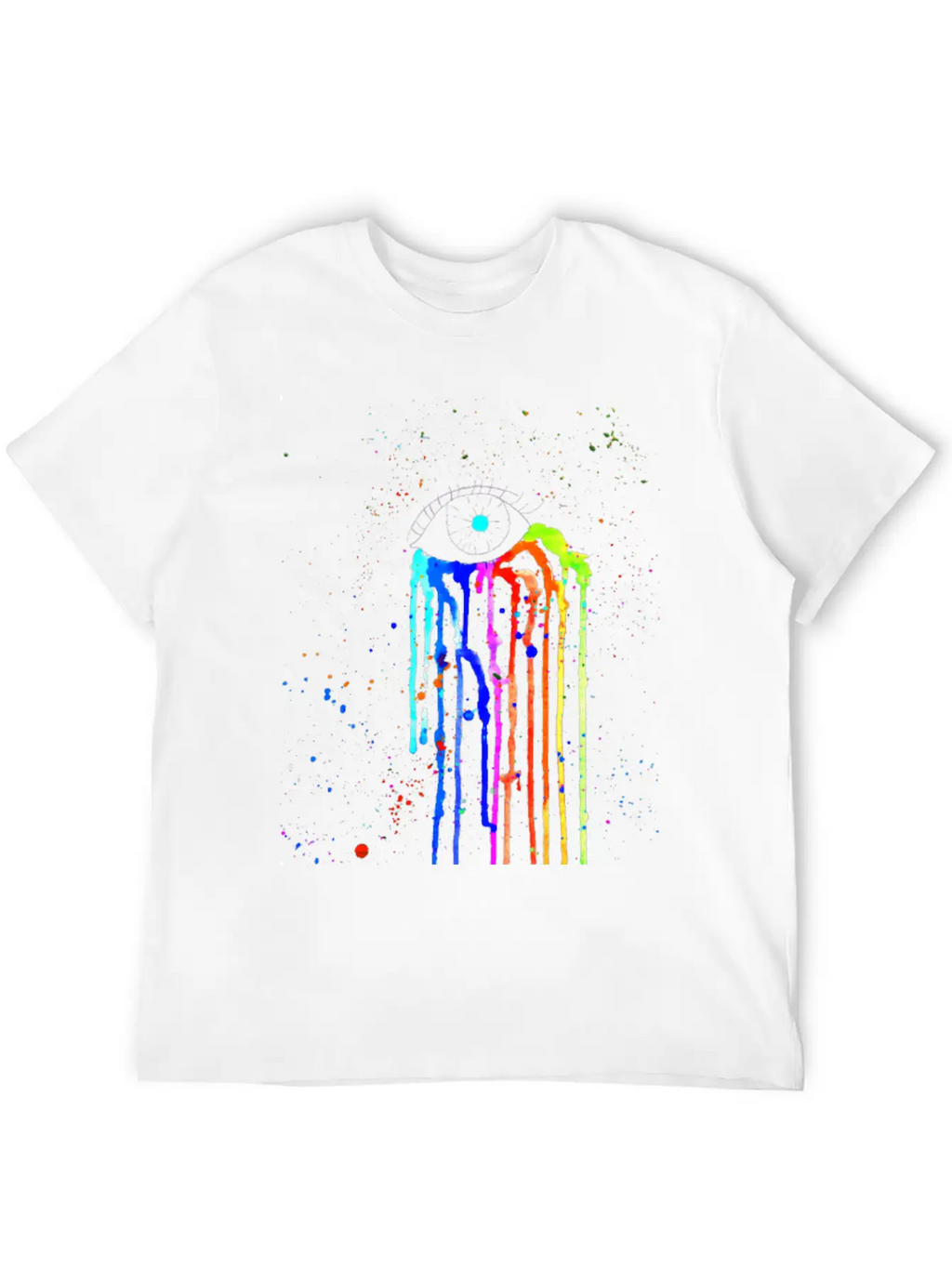 Eye Rainbow Tears Dark Essential Cotton Tee For Daily Outfits – Unisex Style