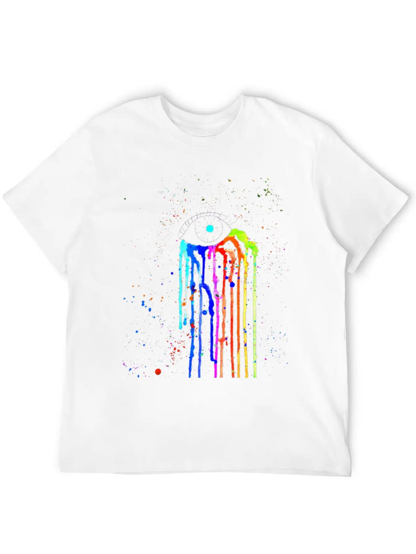 Eye Rainbow Tears Dark Essential Cotton Tee For Daily Outfits – Unisex Style