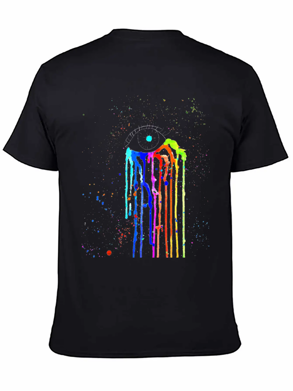 Eye Rainbow Tears Dark Essential Cotton Tee For Daily Outfits – Unisex Style