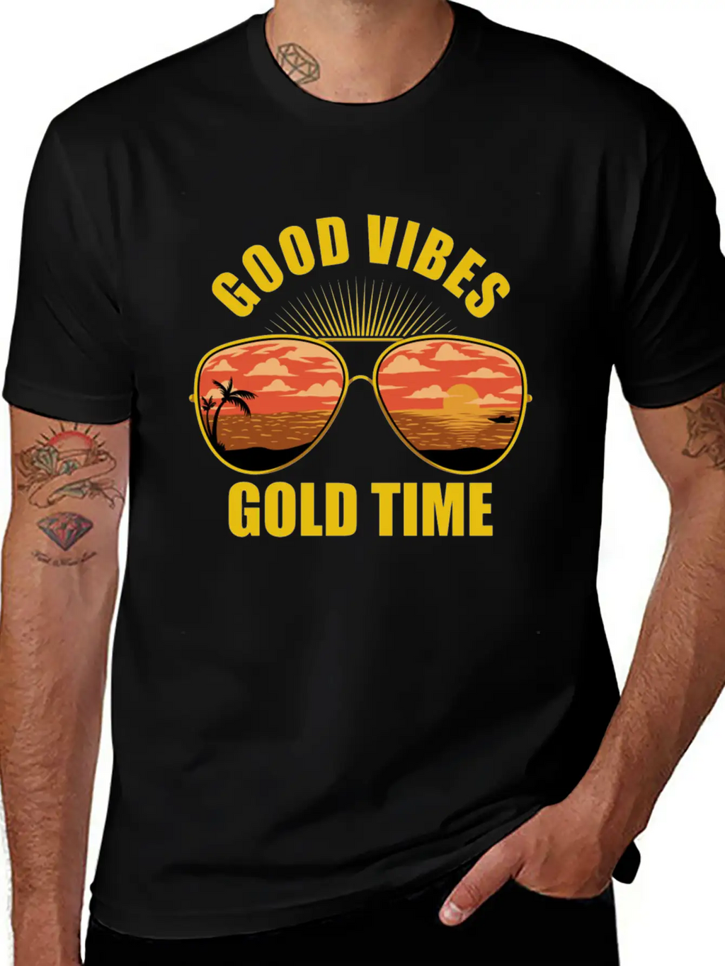 Eyeglasses Beach Sunset Essential Cotton Tee For Daily Outfits – Unisex Style